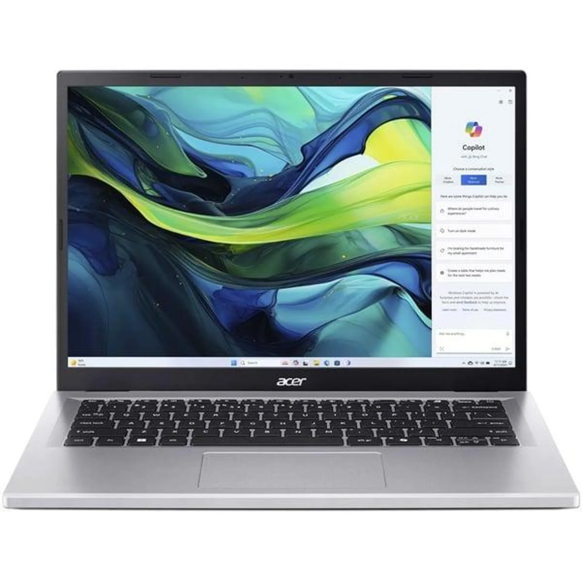 Acer Aspire Go (2025) Laptop – 13th Gen / Intel Core i7-13620H / 14inch WUXGA / 1TB SSD / 16GB RAM / Windows 11 Home / English & Arabic Keyboard / Pure Silver / Middle East Version – [AG14-71P-71TQ]