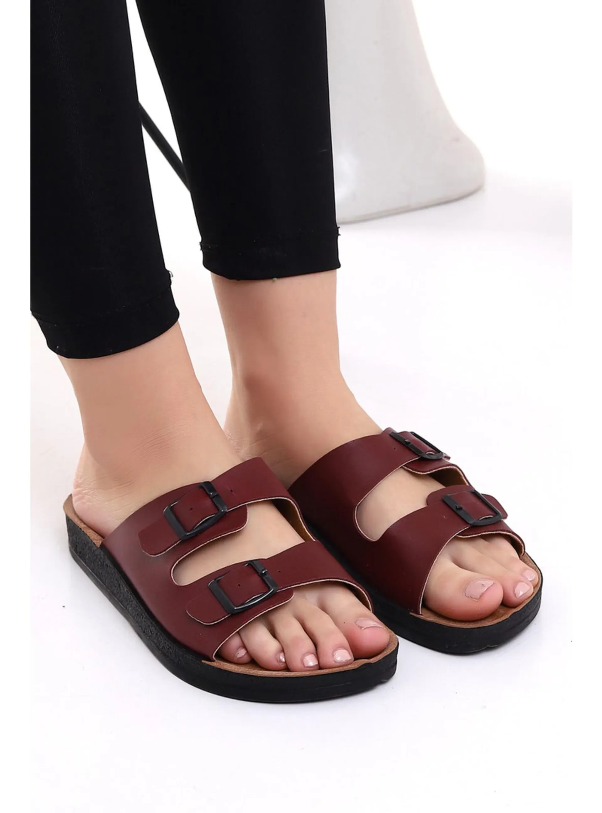 100gr - Burgundy - Flat Slippers - Slippers