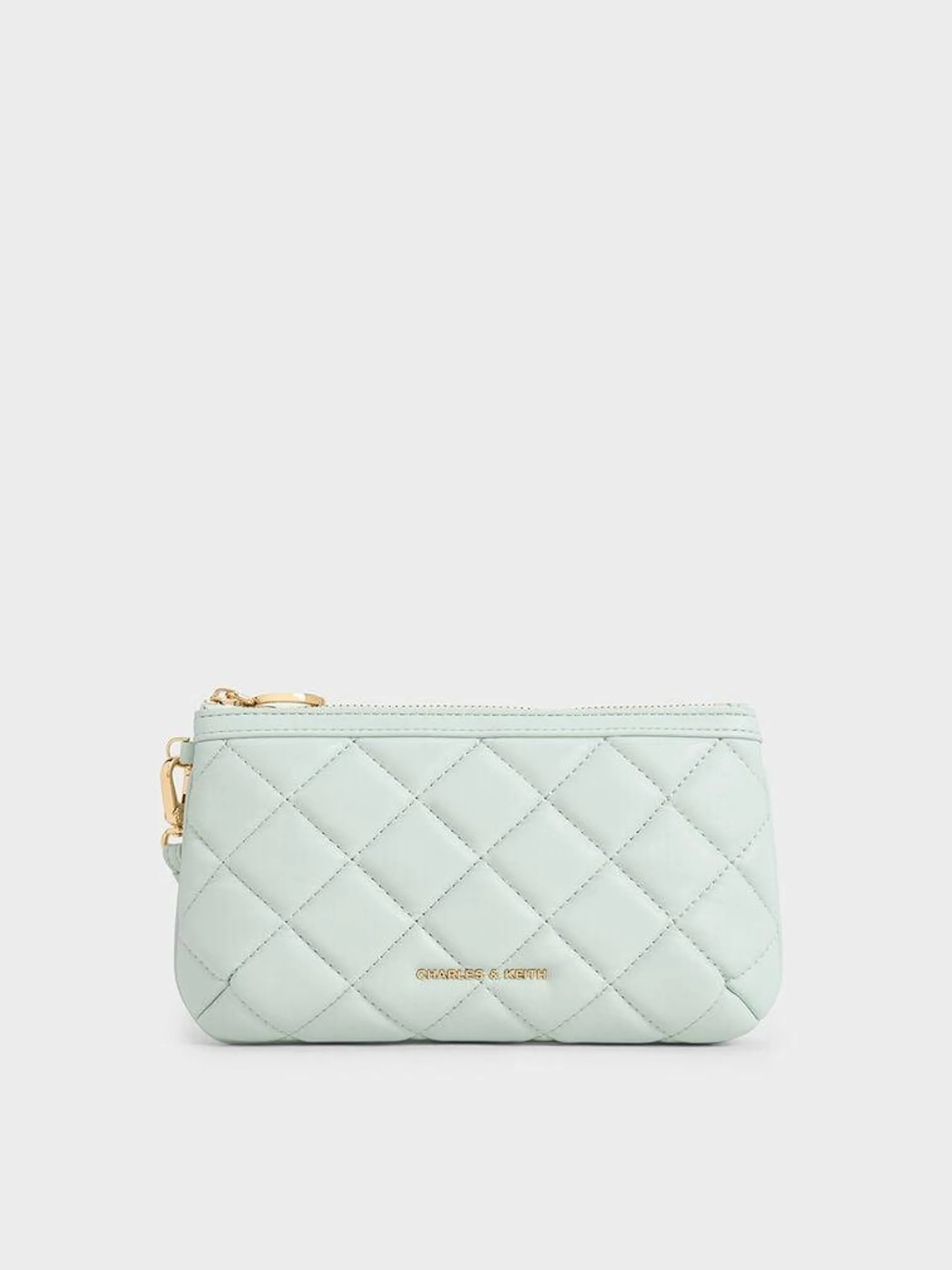 Cressida Quilted Wristlet - Sage Green