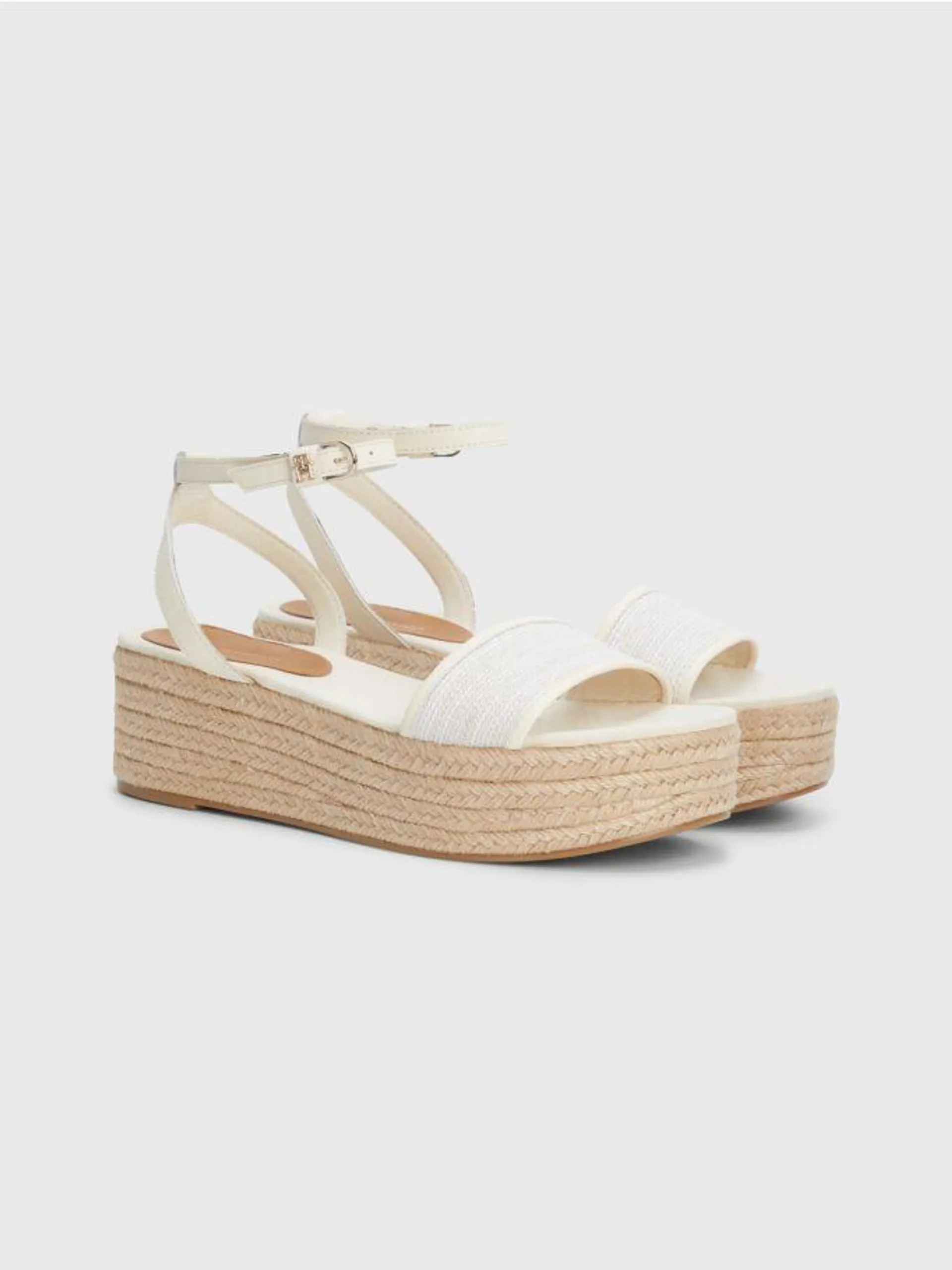 Leather Woven Flatform Sandals