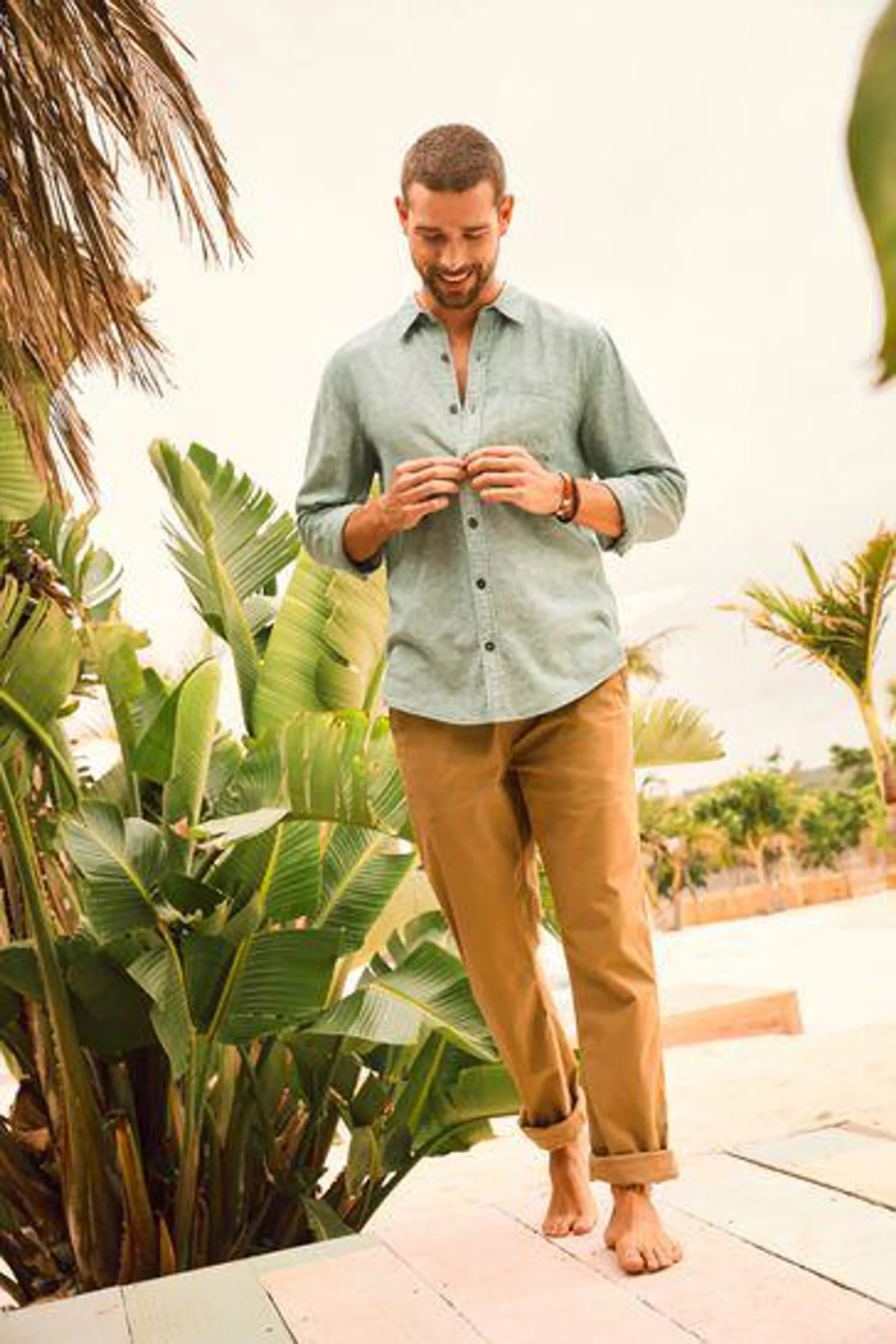 FatFace Plain Linen Shirt
