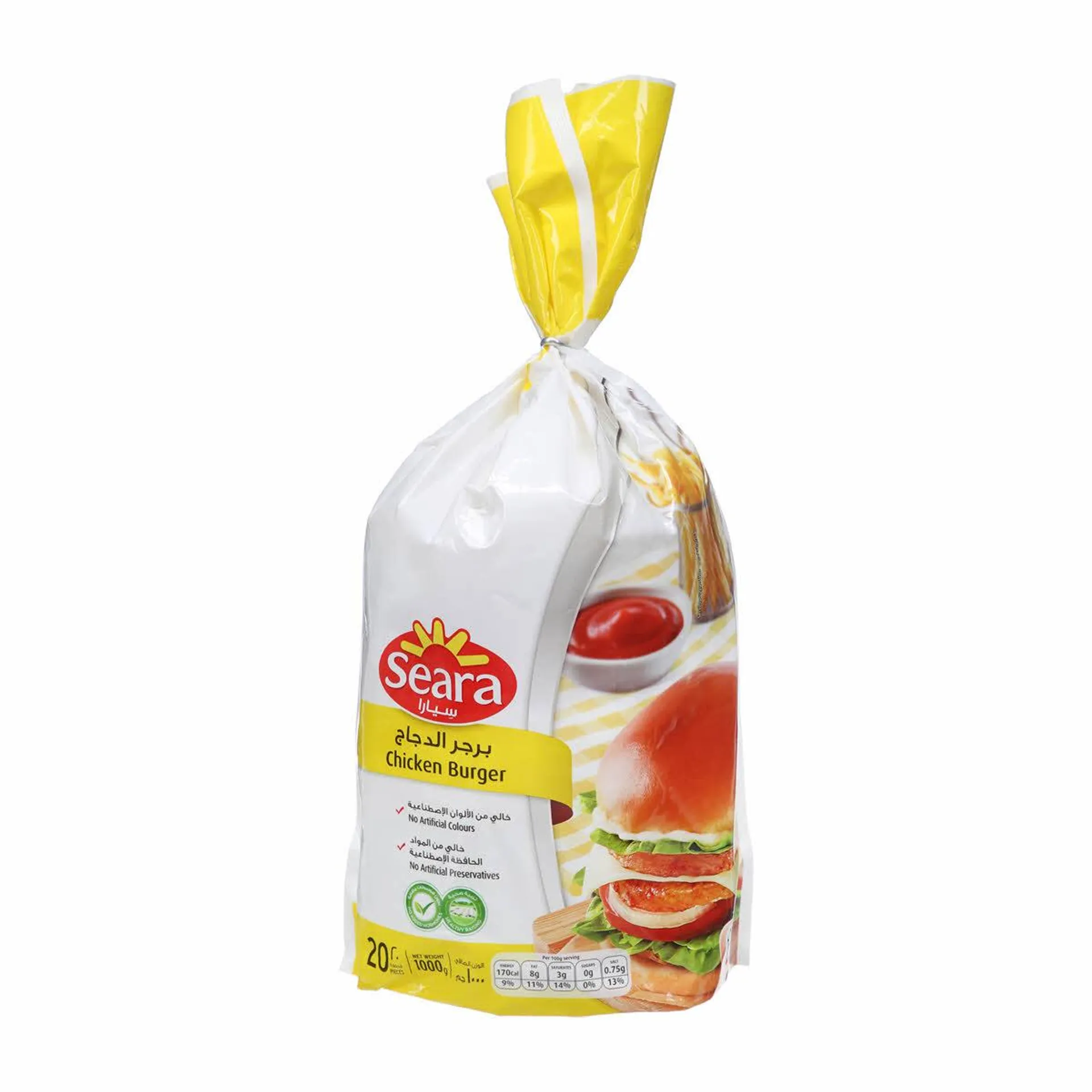 SEARA BREADED CHICK BURGER JUMBO 1K SP