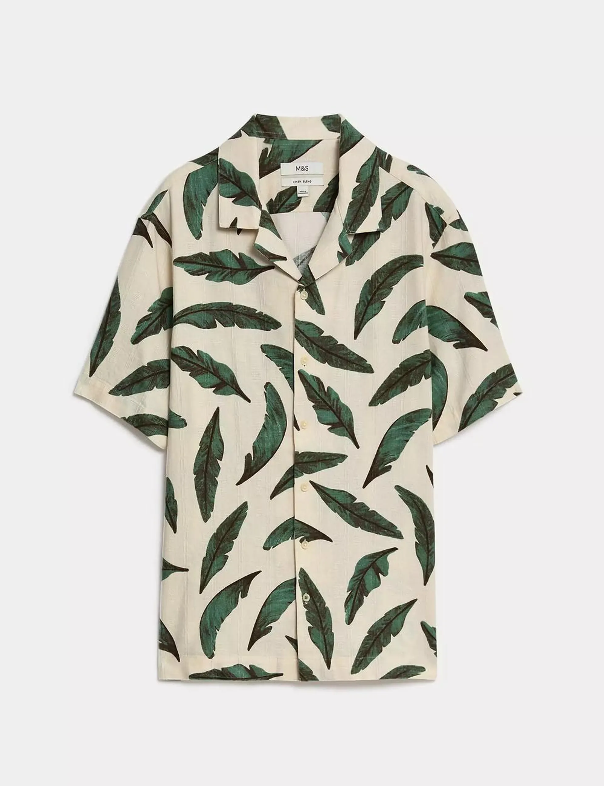 Easy Iron Linen Blend Printed Shirt