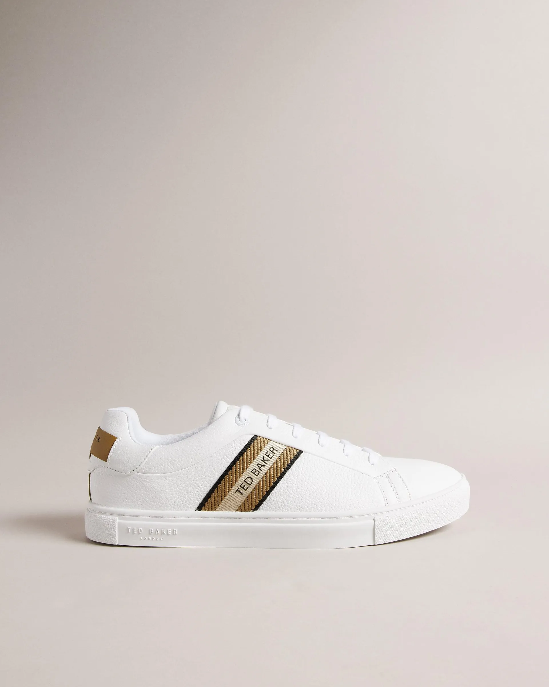 Leather Trainers With Webbing Detail