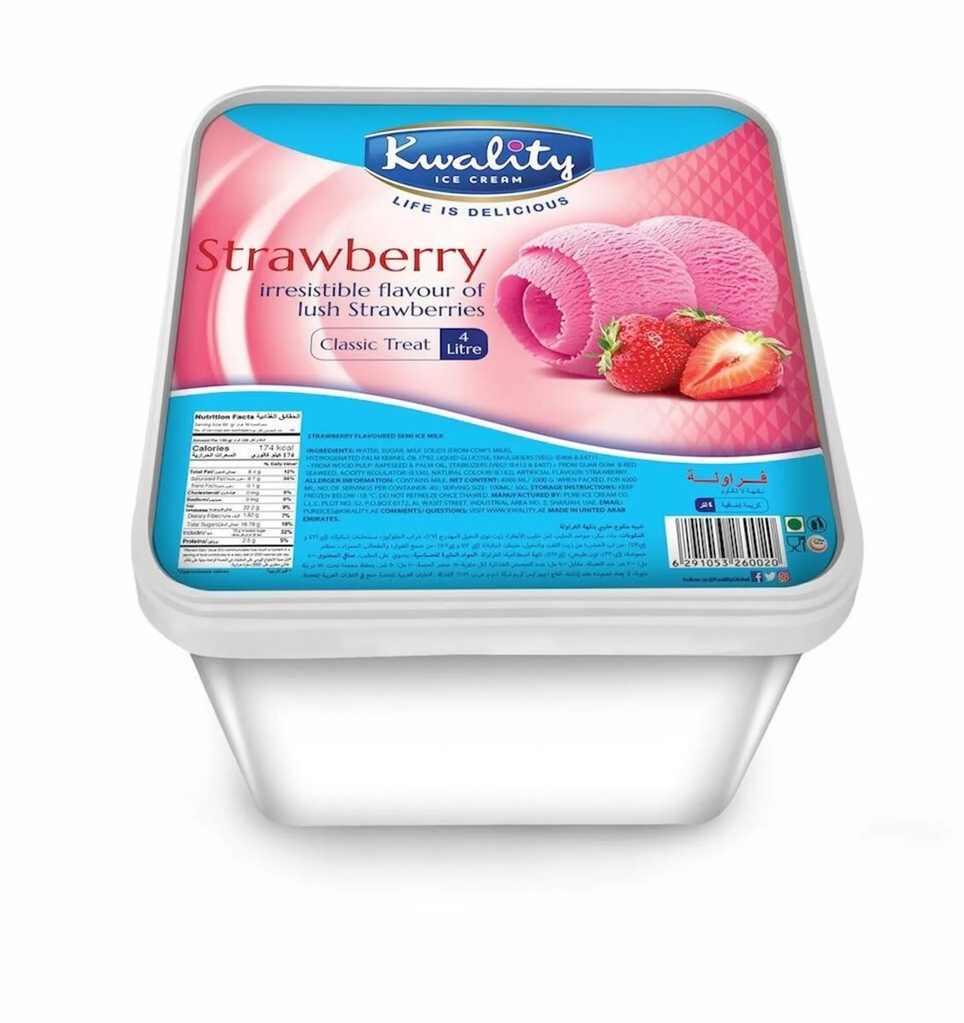 Kwality Ice Cream Strawberry 4 L