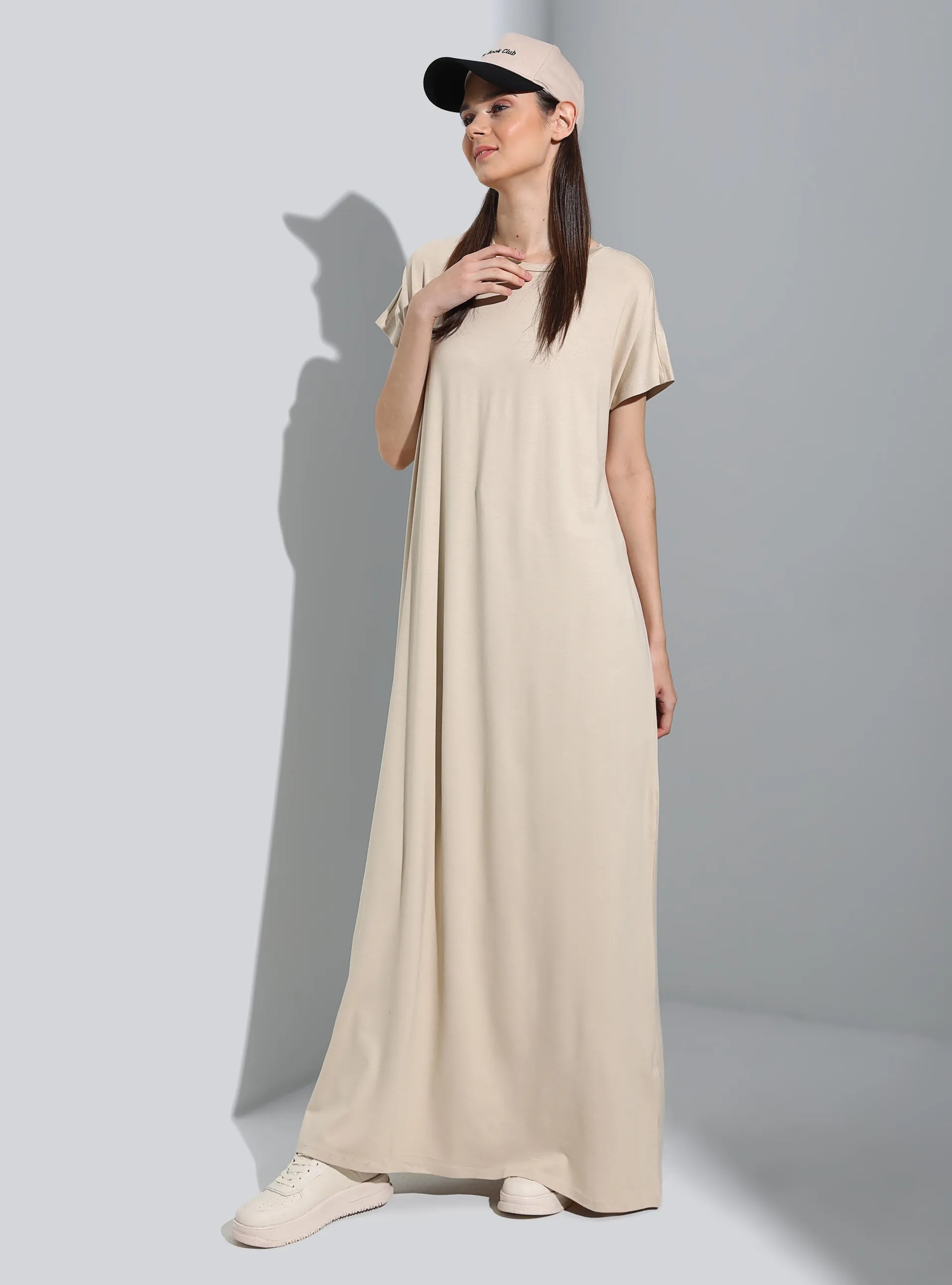 Light Mink - Crew neck - Unlined - Modest Dress