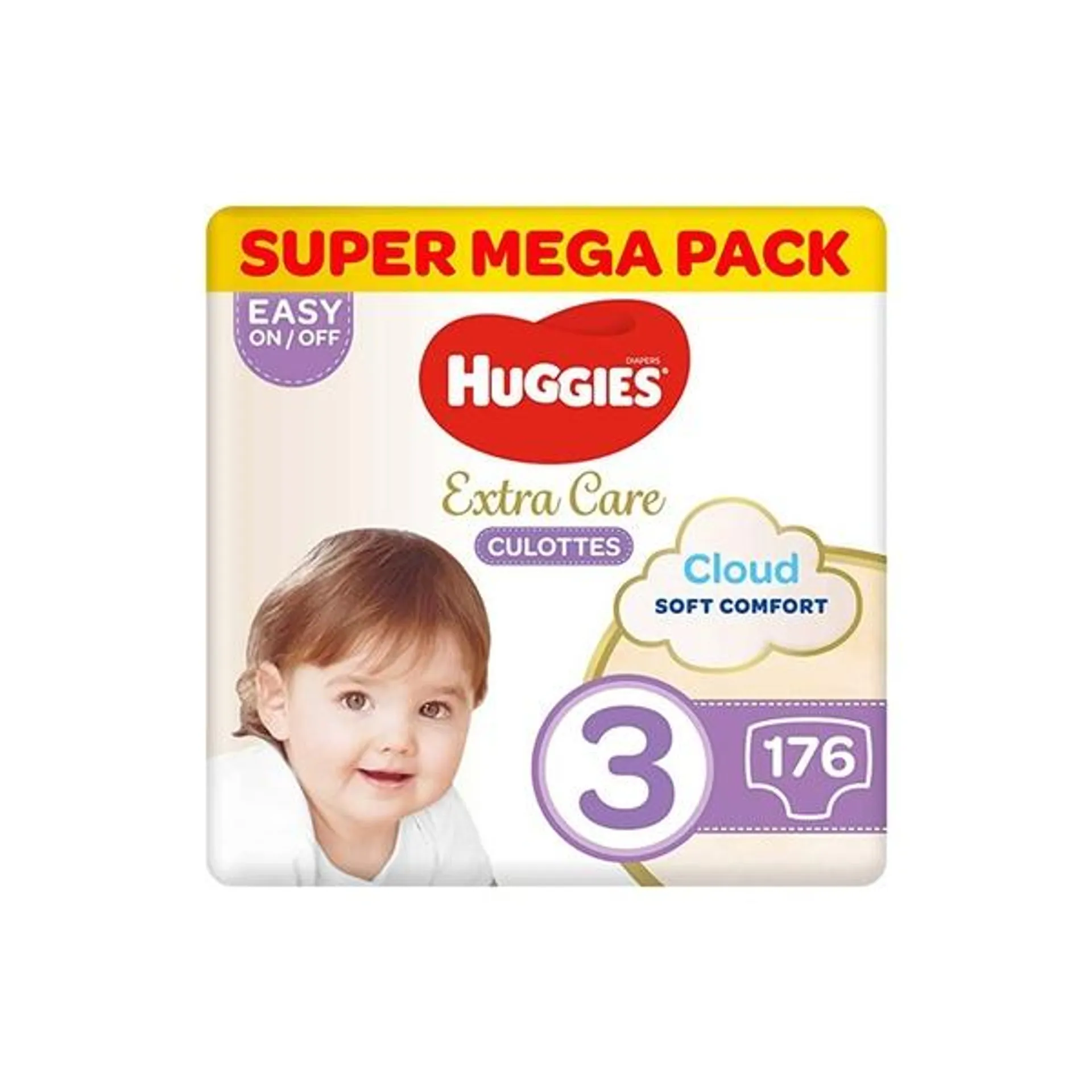 Huggies, Extra Care Culottes, Size 3, 6-11 kg, Super Mega Pack, 176 Diaper Pants