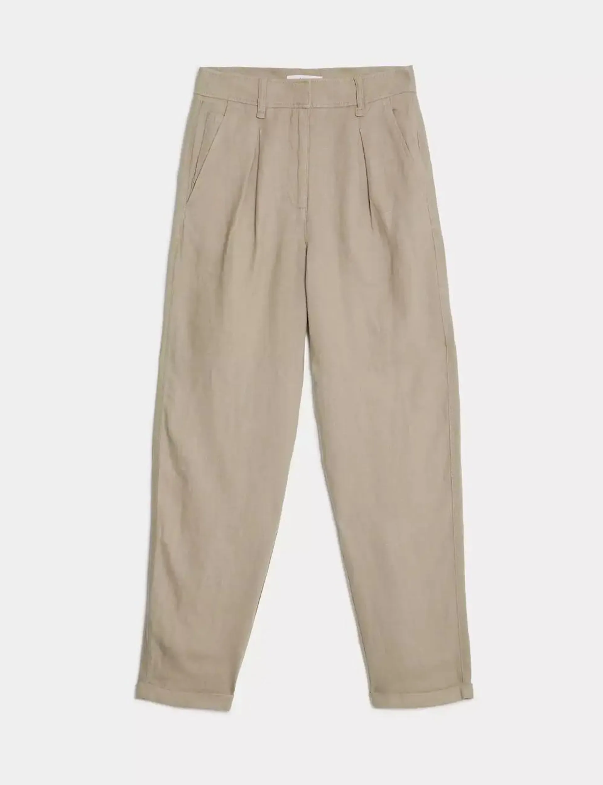 Pure Linen Tapered Trousers