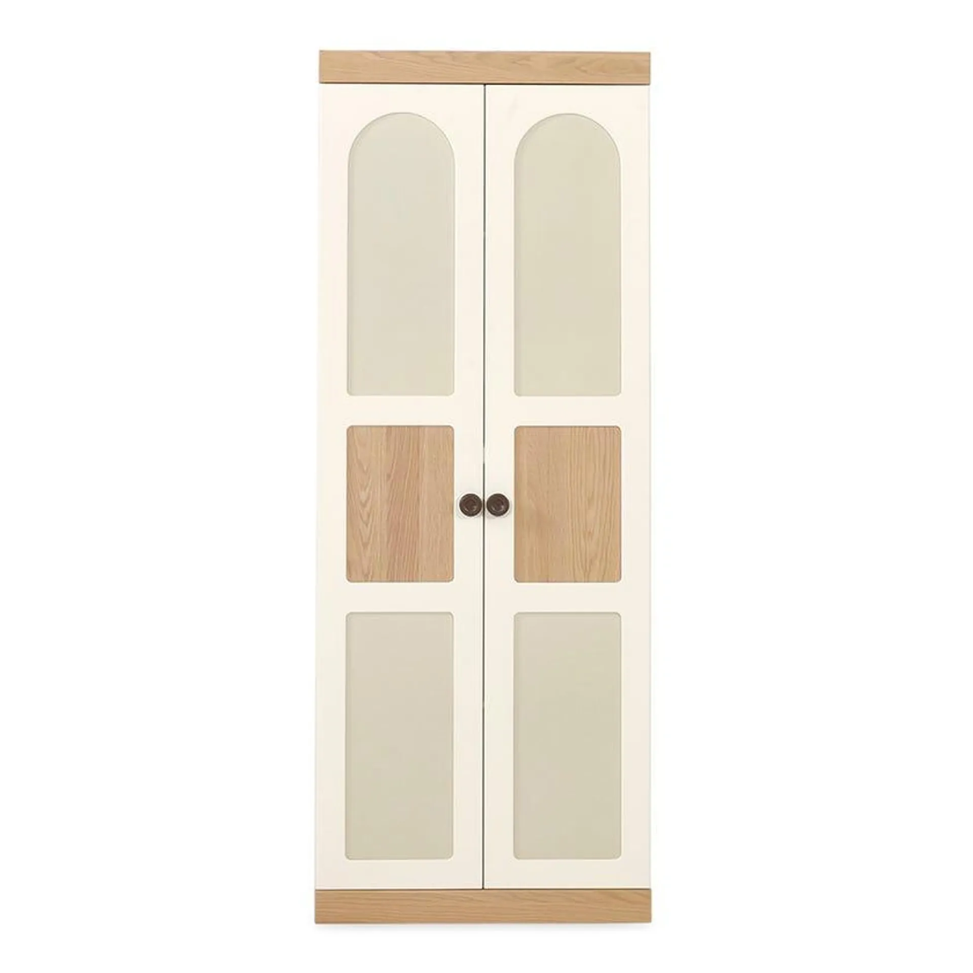 Desiree 2-Door Wardrobe, White & Wooden