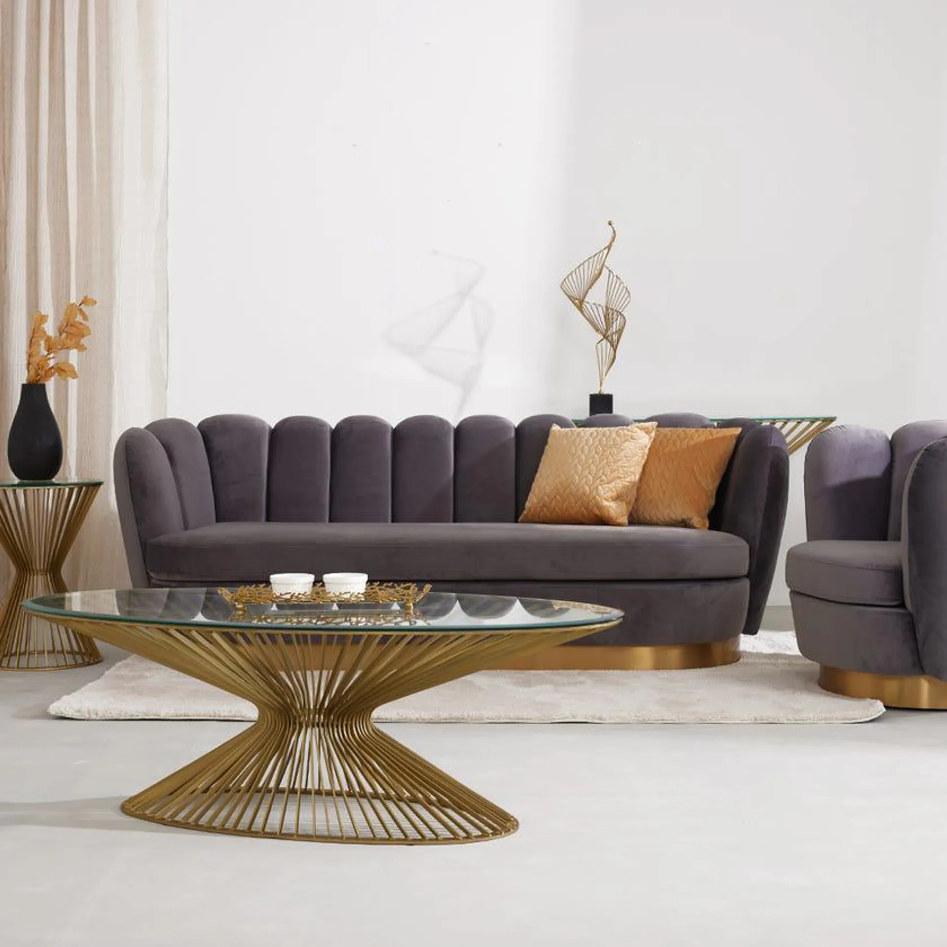 Opal 3-Seater Sofa, Grey