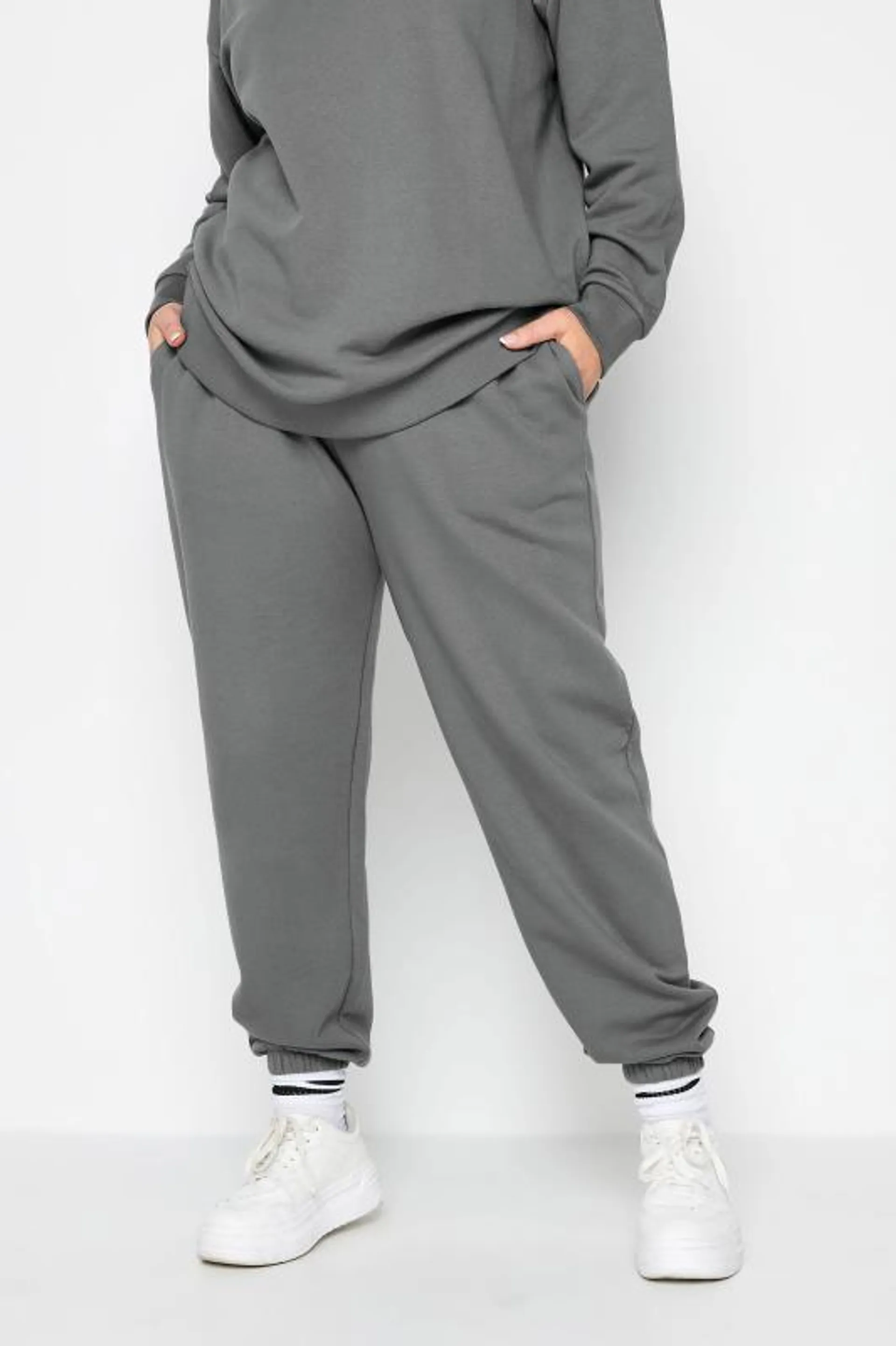 YOURS Curve Grey Cuffed Joggers