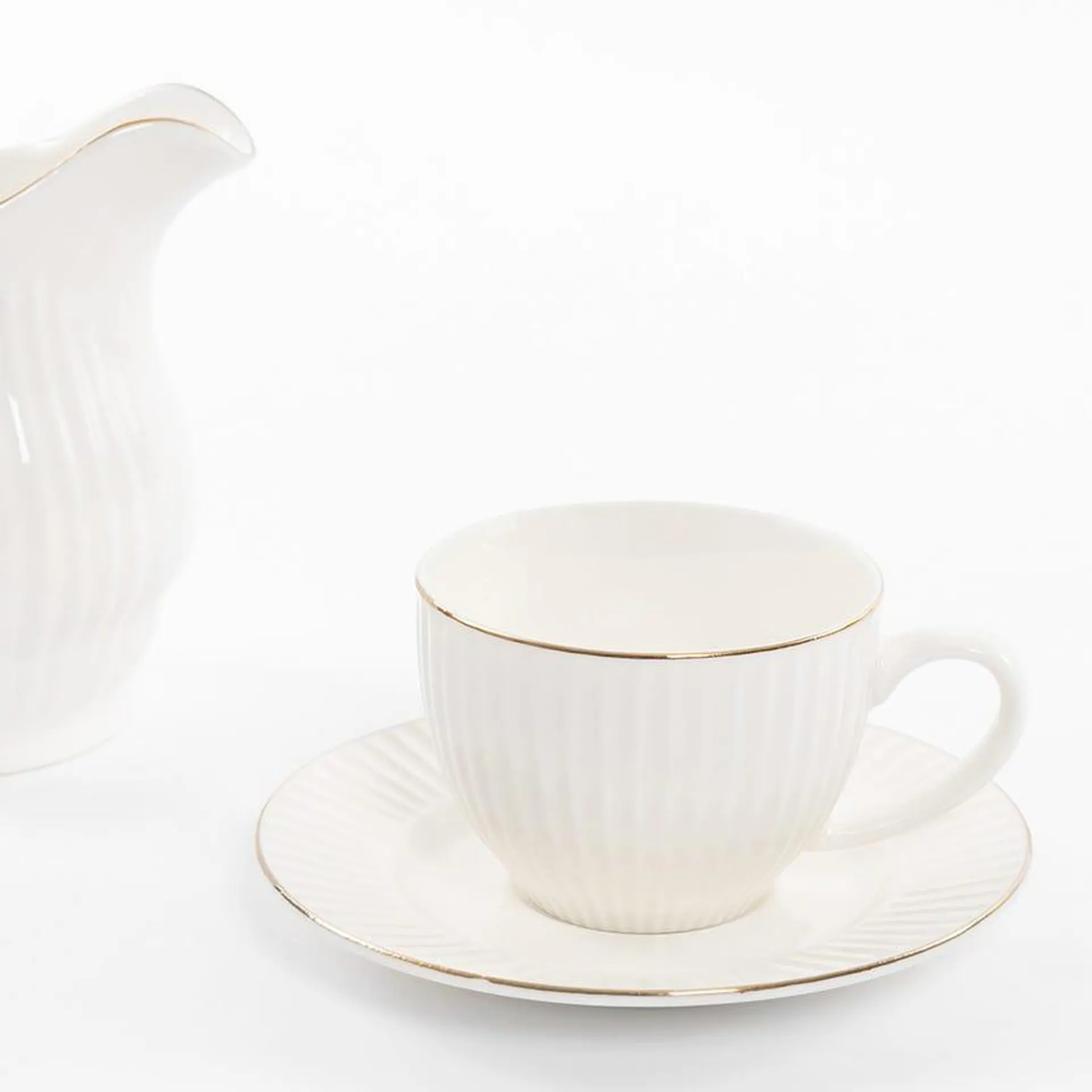 Luce Coffee Cup & Saucer Set, White - 90ml