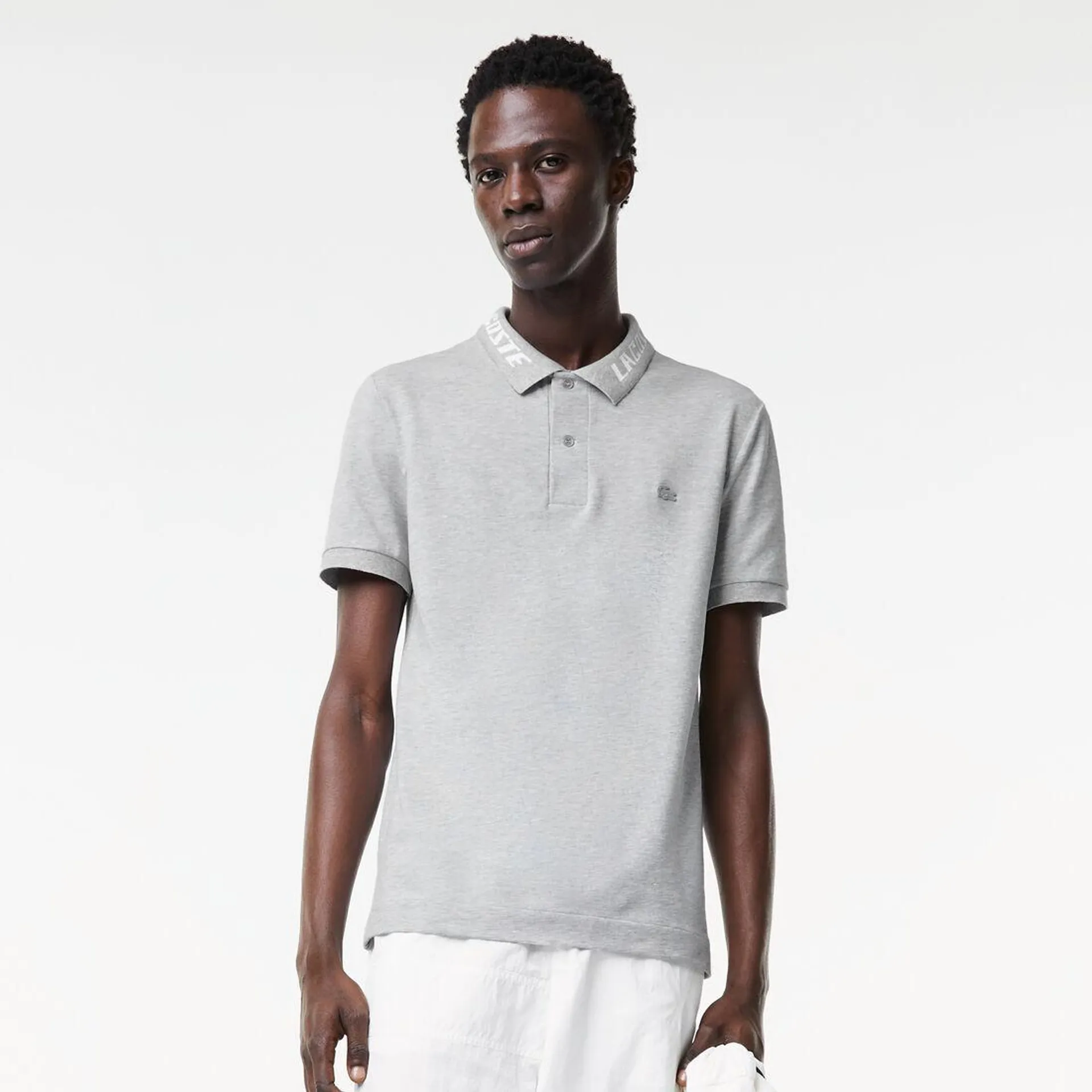 Men's Lacoste Branded Slim Fit Stretch Pique Polo
