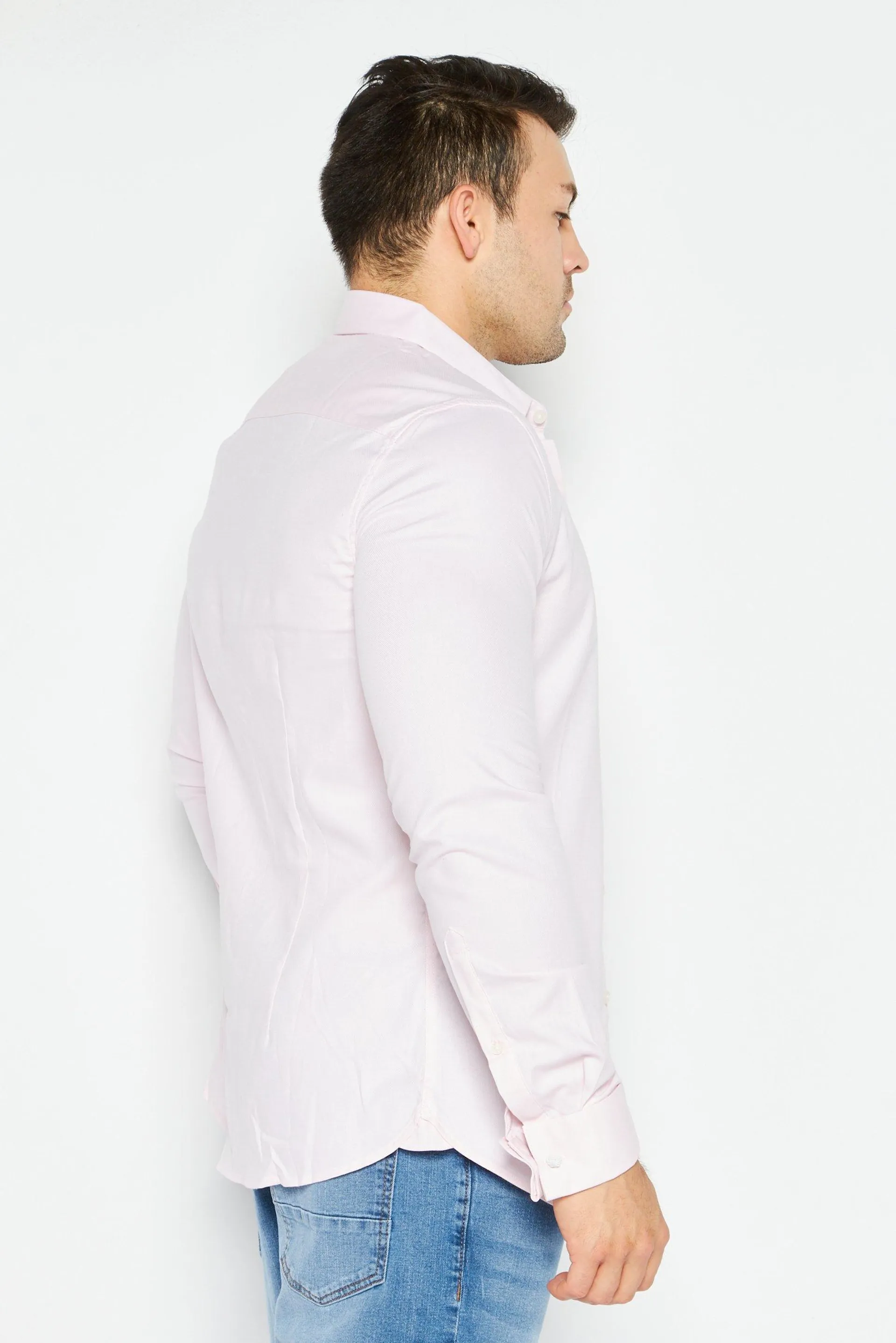 Men Regular Fit Solid Long Sleeves Casual Shirt, Pink