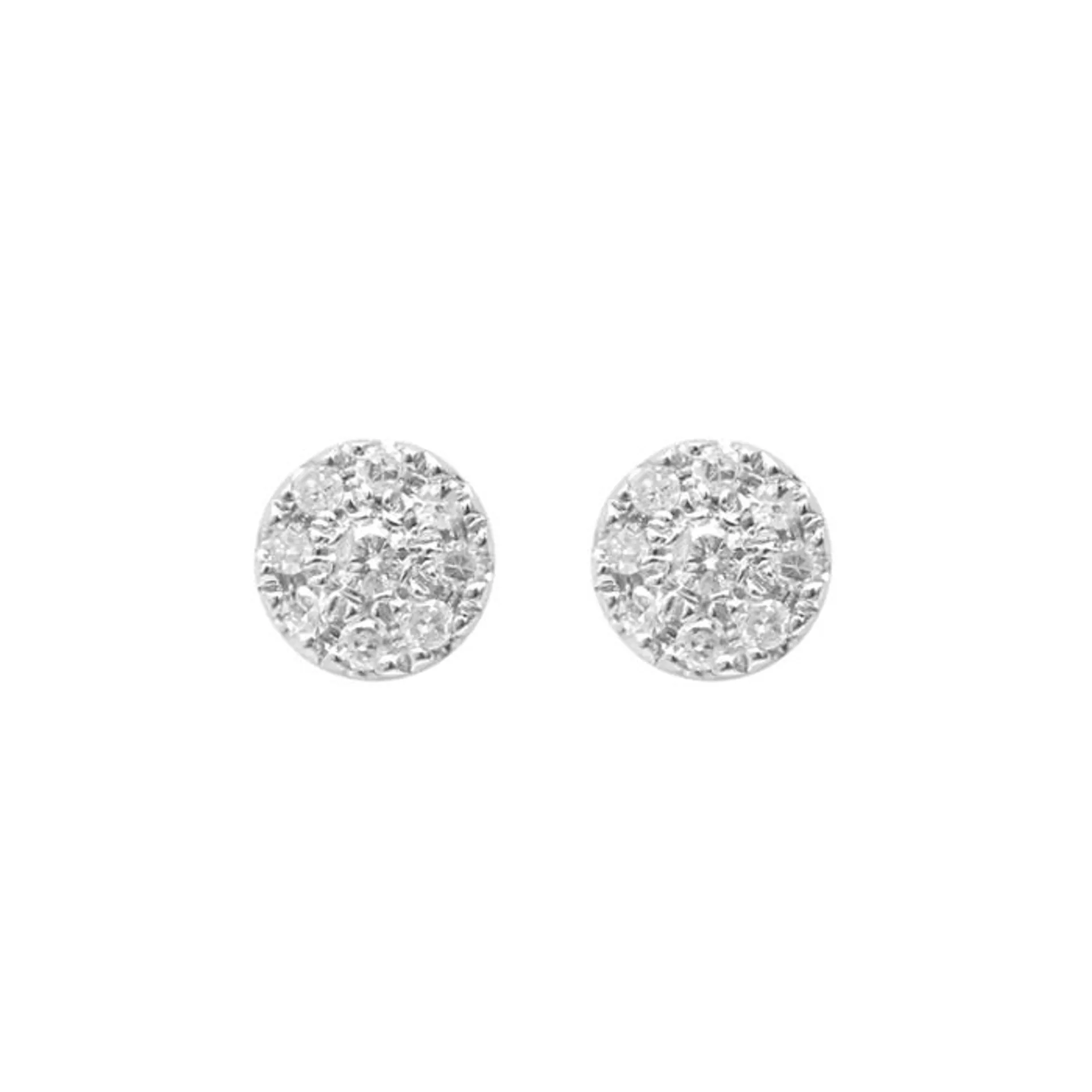 Djula Diamond Target Stud Earrings in 18K White Gold