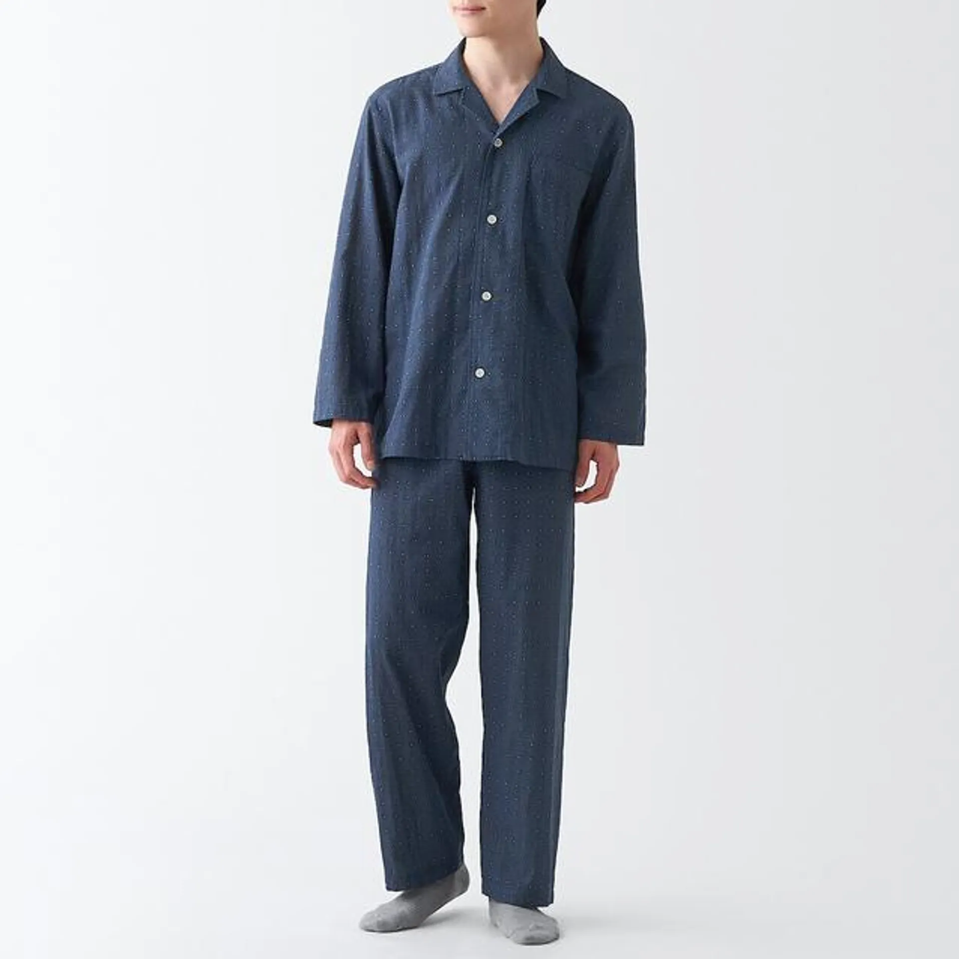 Side Seamless Double Gauze Long Sleeves Pajamas