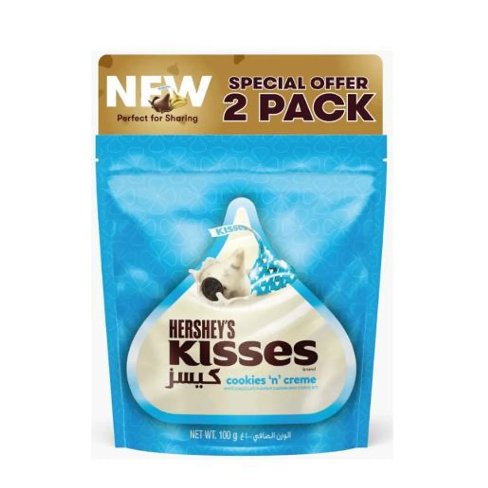 Hershey Kisses Milk Chocolate Cookies N Creme 100gm × 2pc