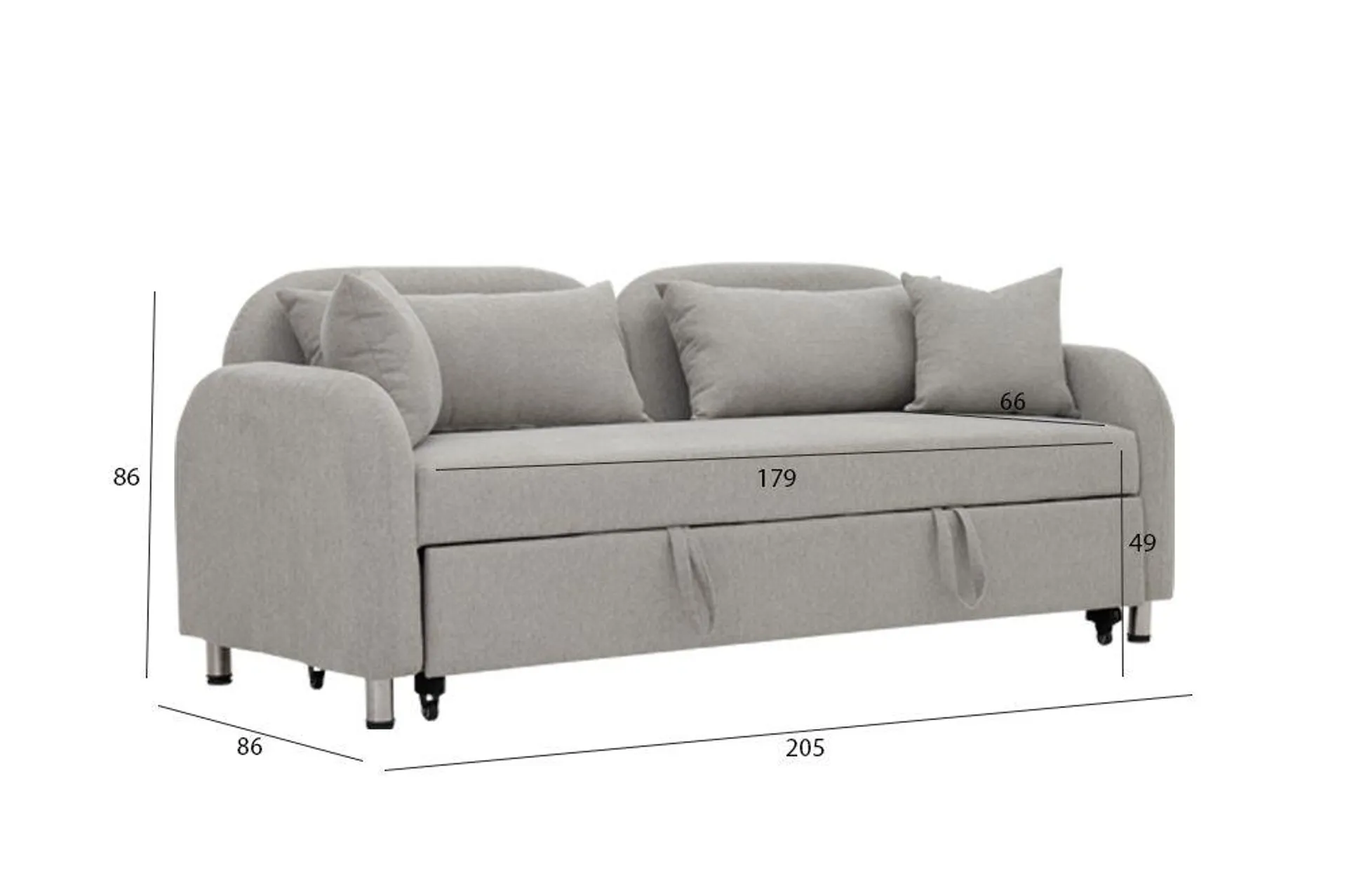 Zane Sofa Bed – Light Grey