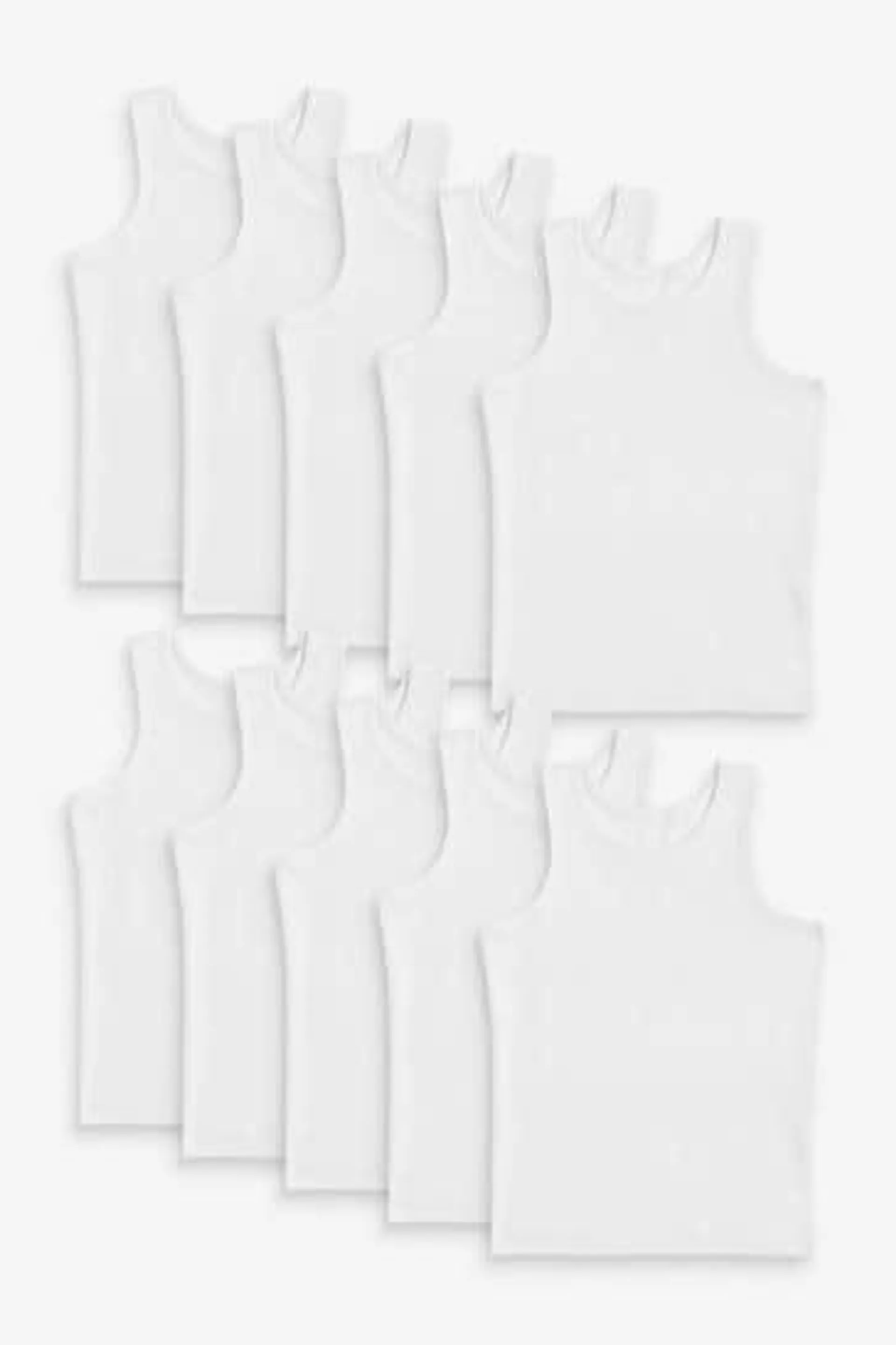 White Vests 10 Pack (1.5-16yrs)