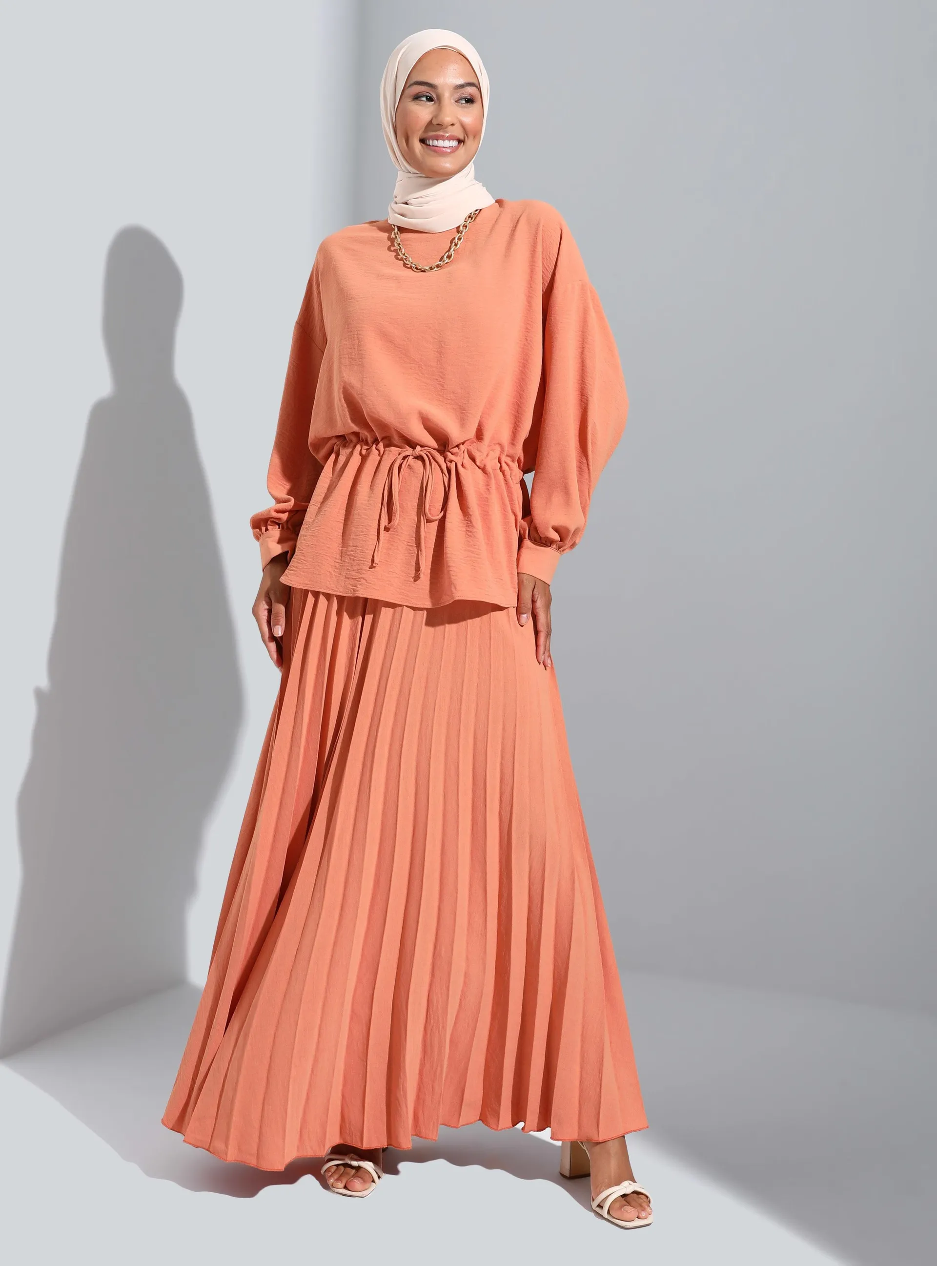 Peach - Fully Lined - Crew neck - Suit