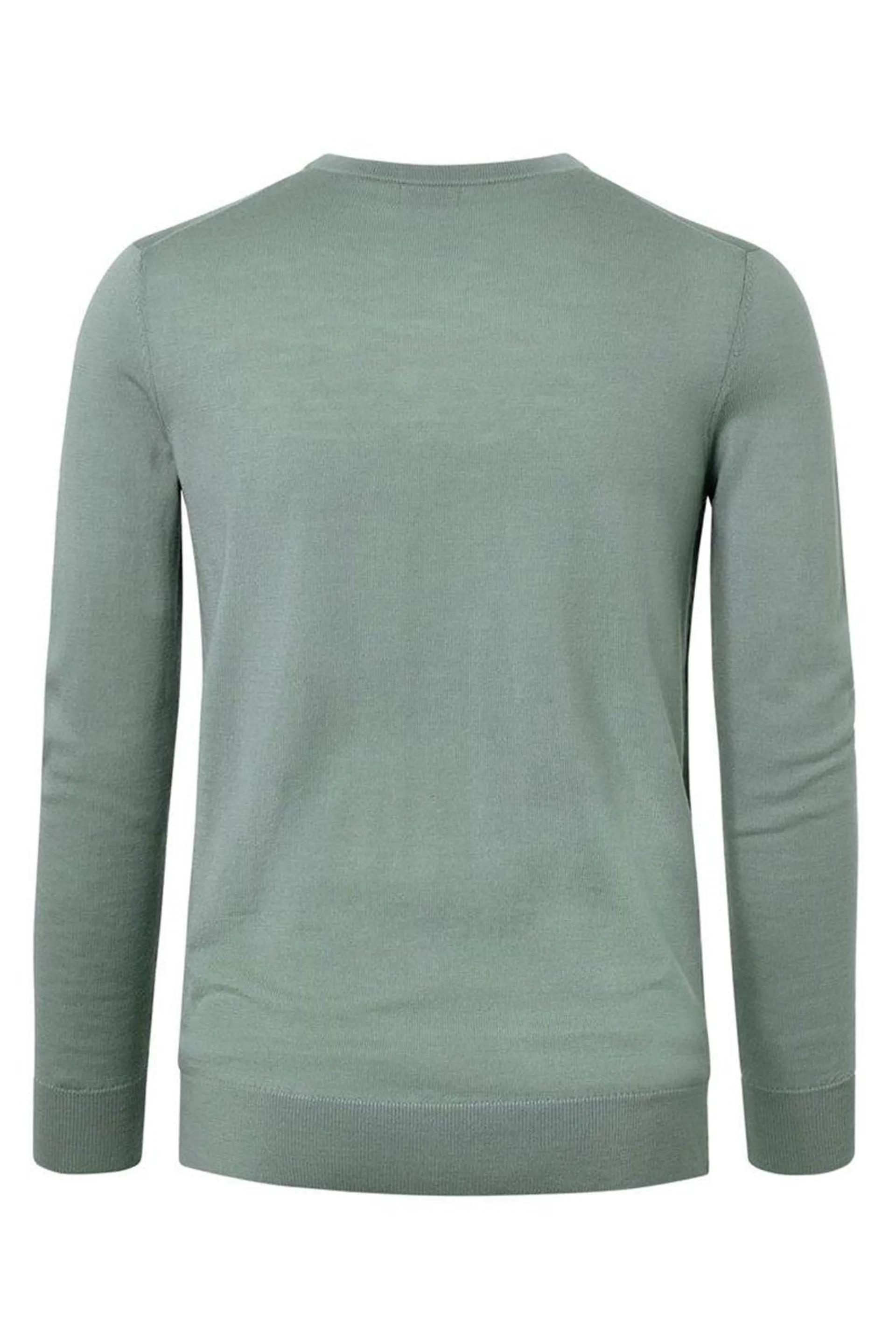 Men Round Neck Plain Sweater, Sage Green