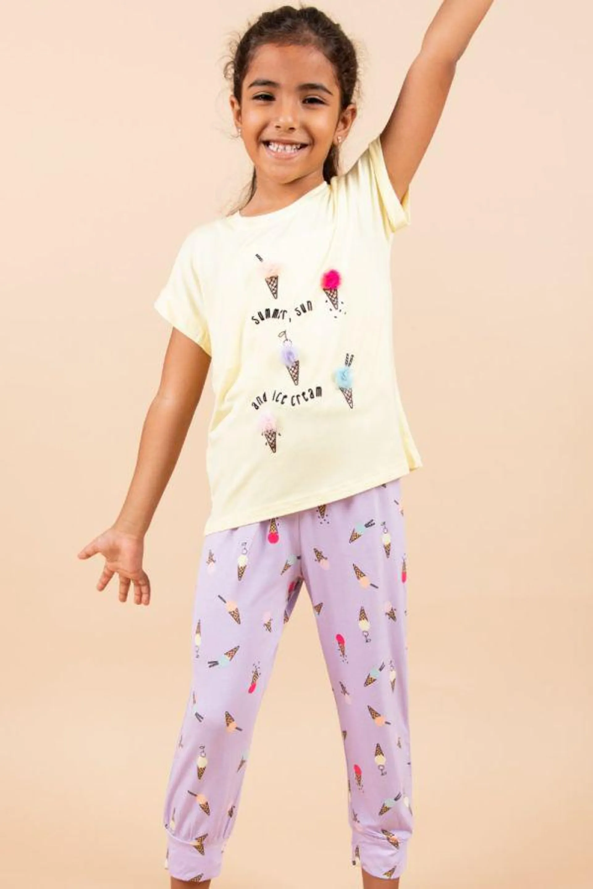 Girls Lemon Ice Cream PJ