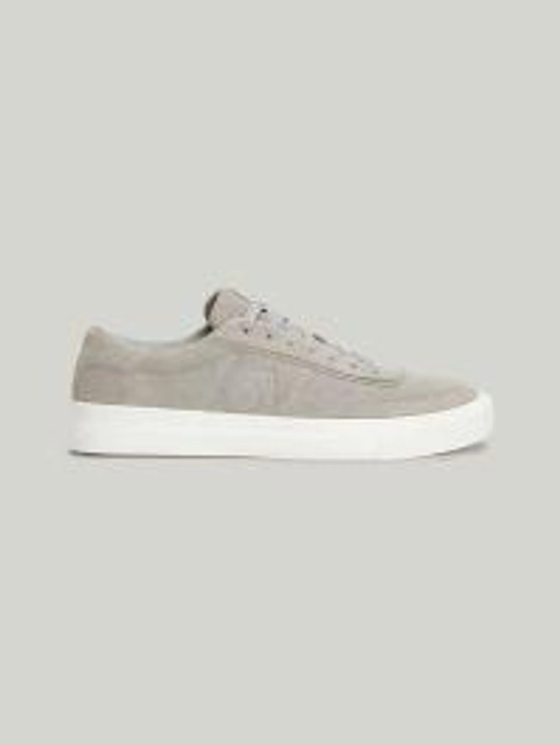 Suede Logo Round Toe Trainers