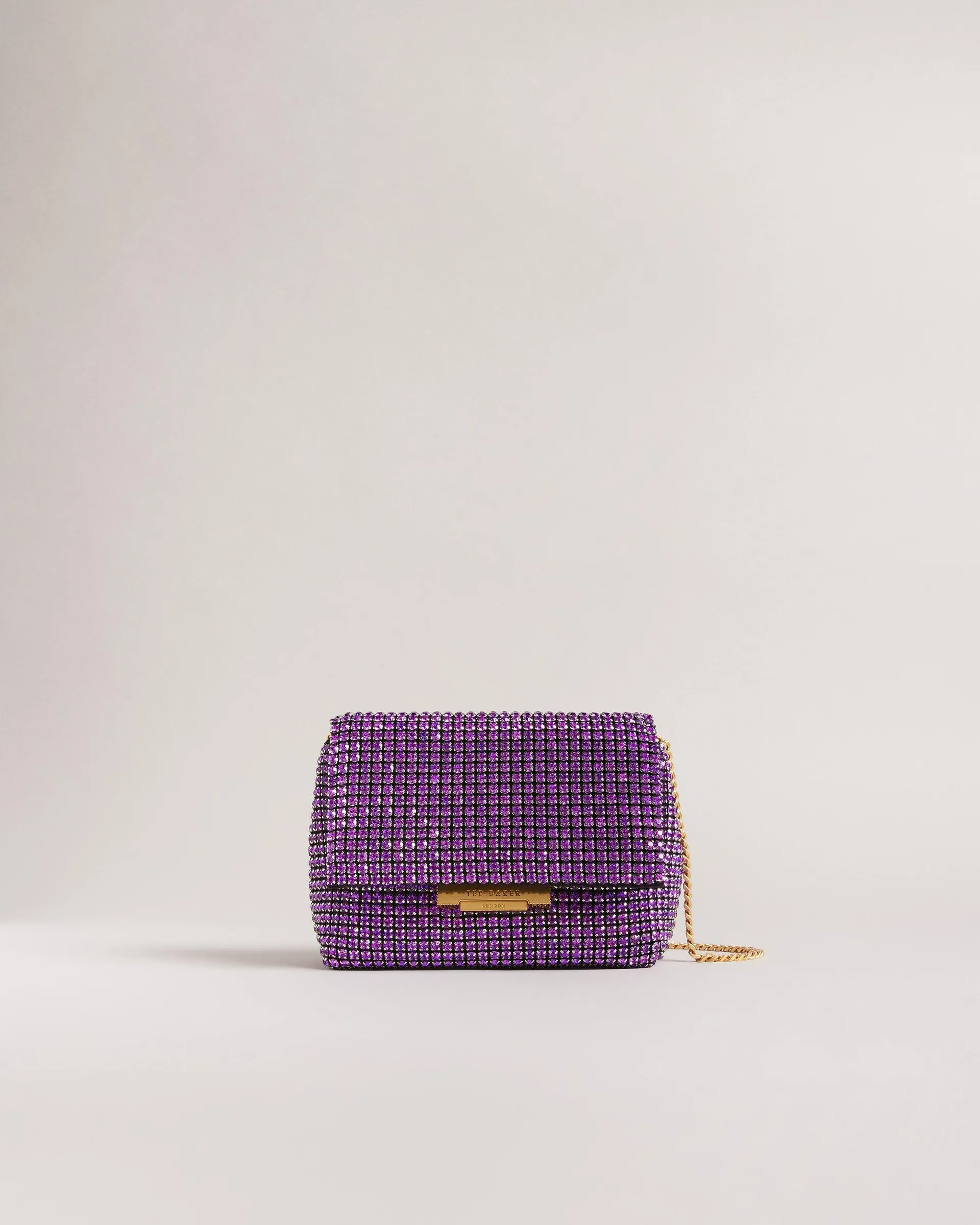 Gliters Crystal Mini Cross Body Bag Dp-Purple