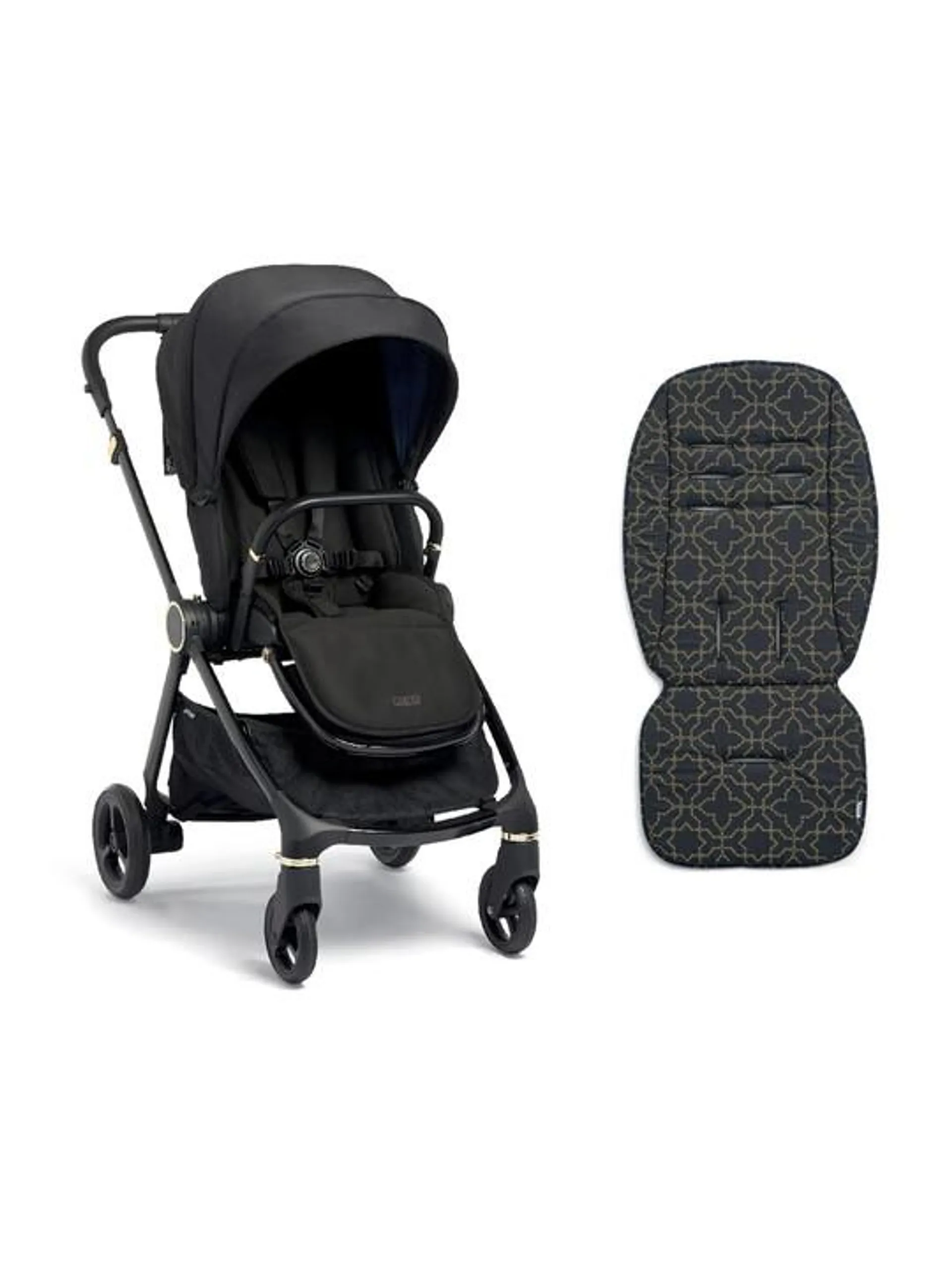 Strada Black Diamond Pushchair with Mashrabiya Luxe Memory Foam Liner