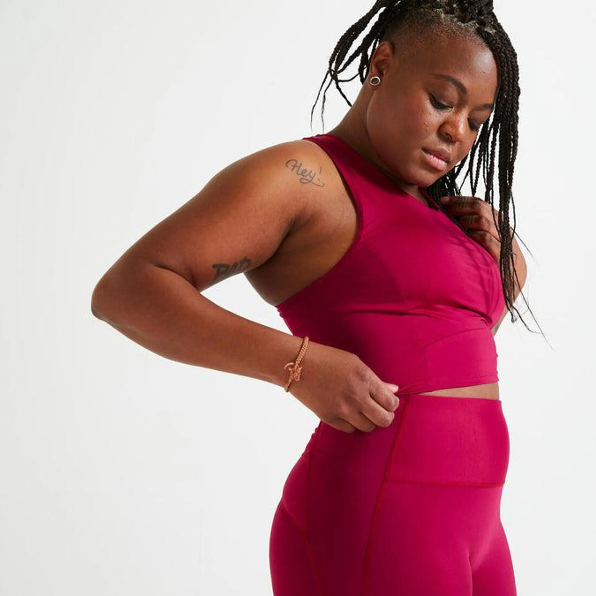 Moderate Support Cropped Fitness Sports Bra 540 - Beetroot