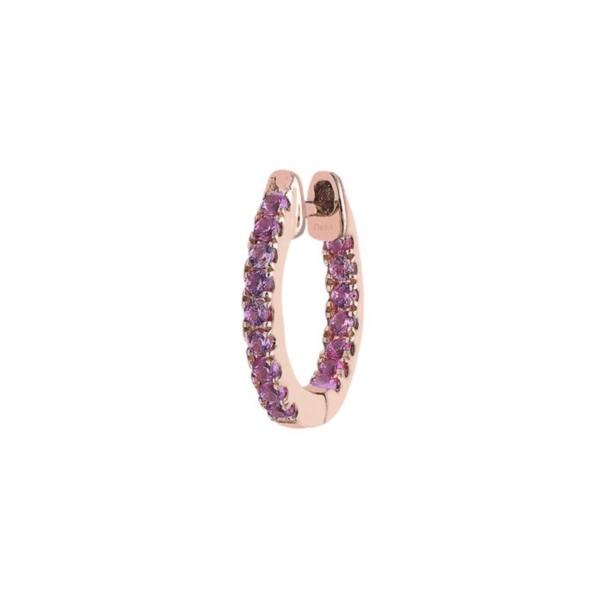 Djula Precieuse Pink Sapphire Single Hoop Earring in 18K Gold
