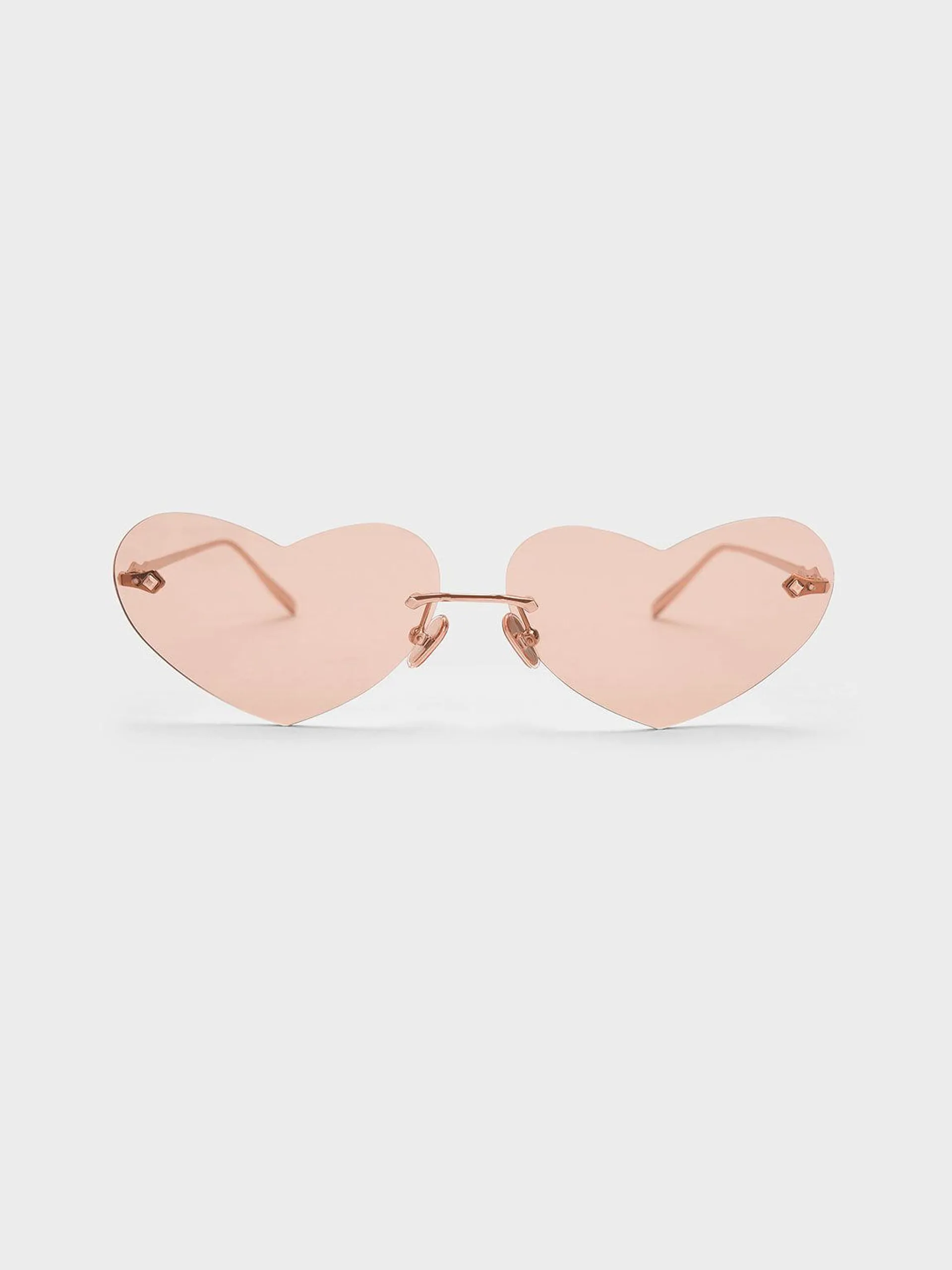 Heart-Shaped Cat-Eye Sunglasses - Pink