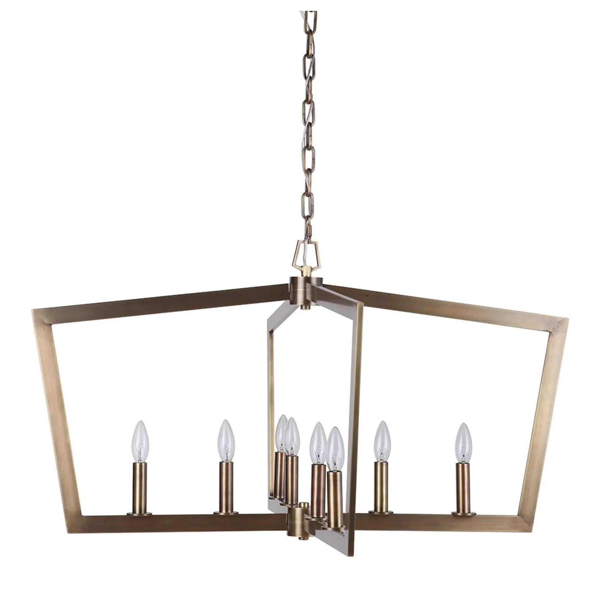 Dexter 8 Light Chandelier - Brass