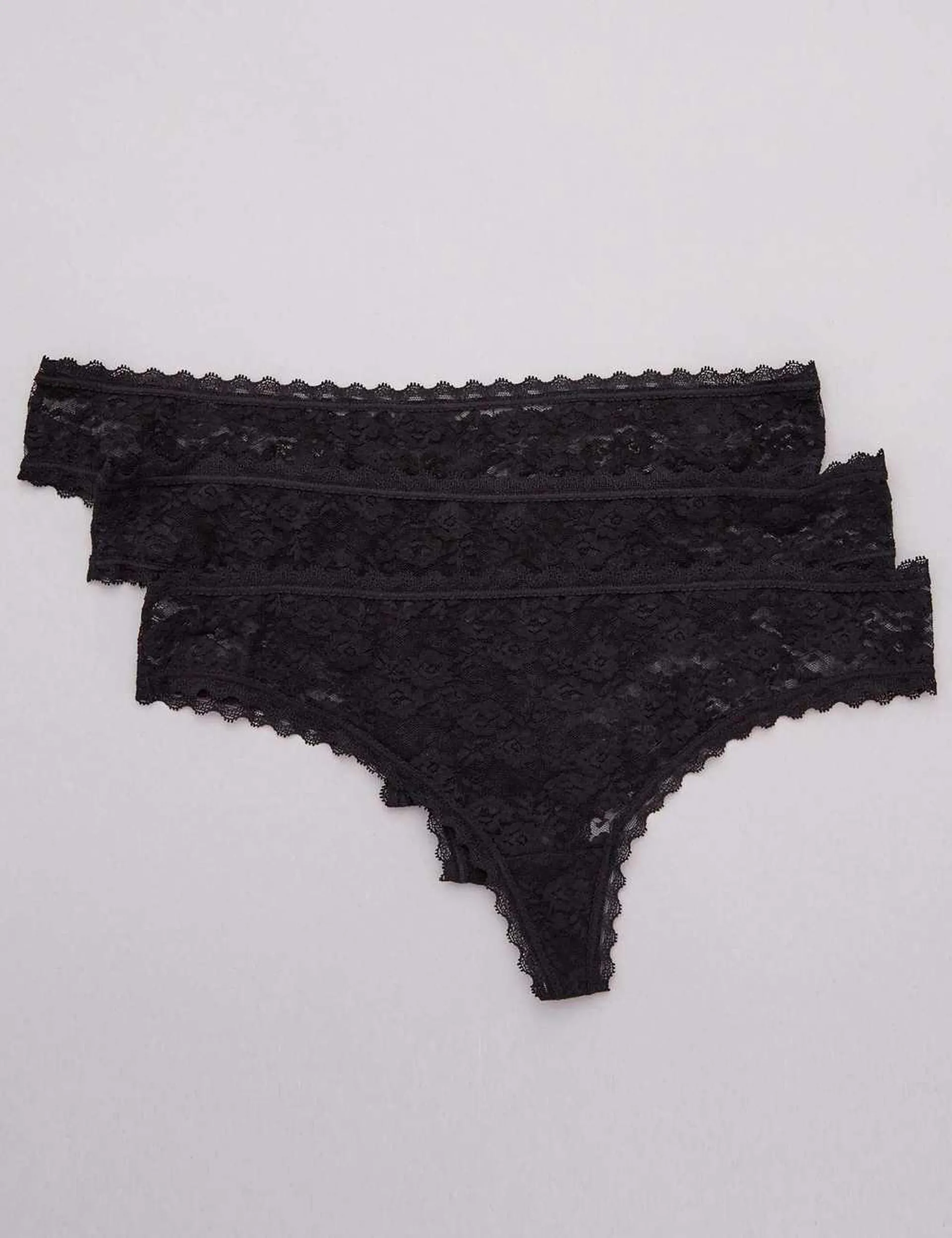 Pack of 3 lace Brazilian briefs