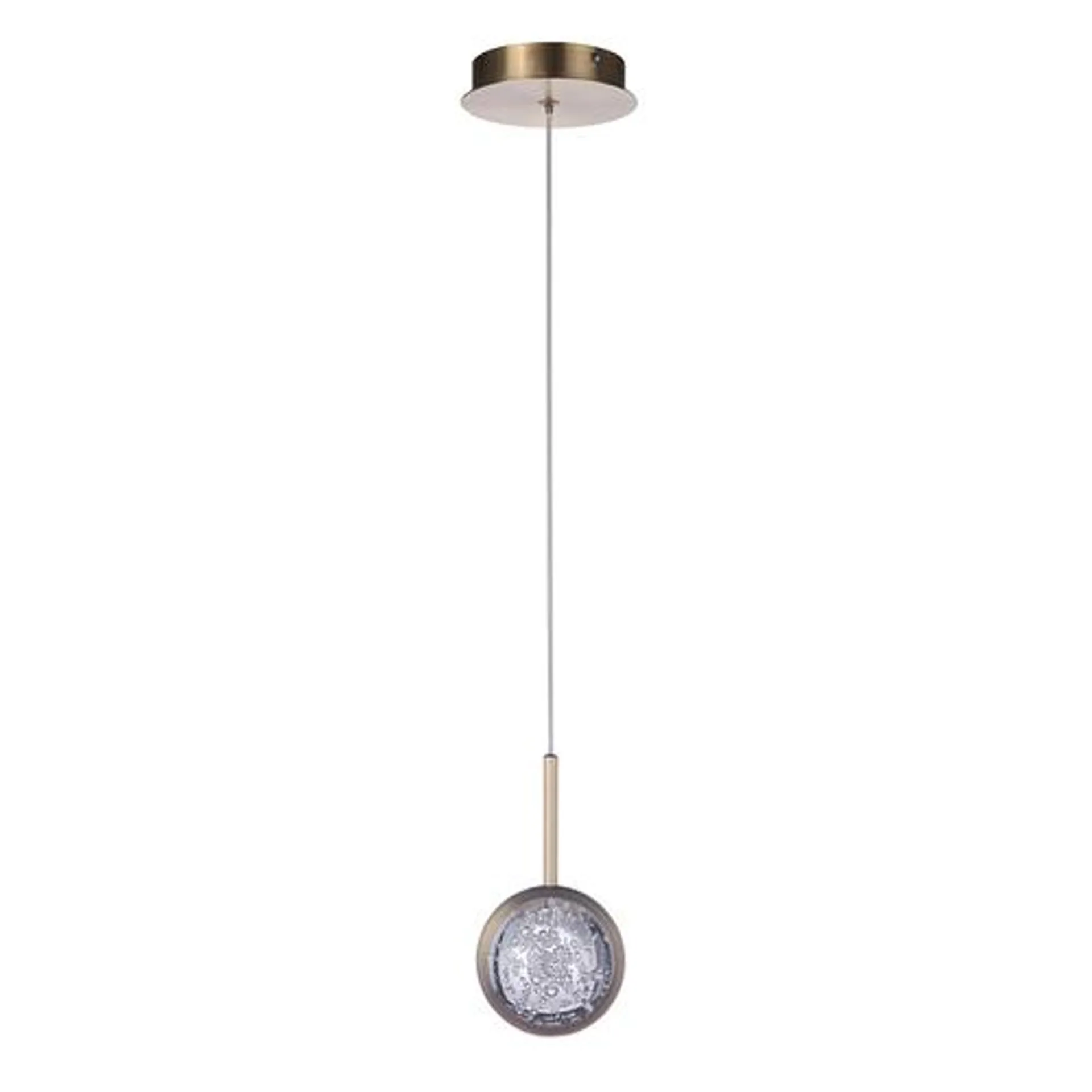 Glitzer 1 Light LED Pendant - Aged Brass