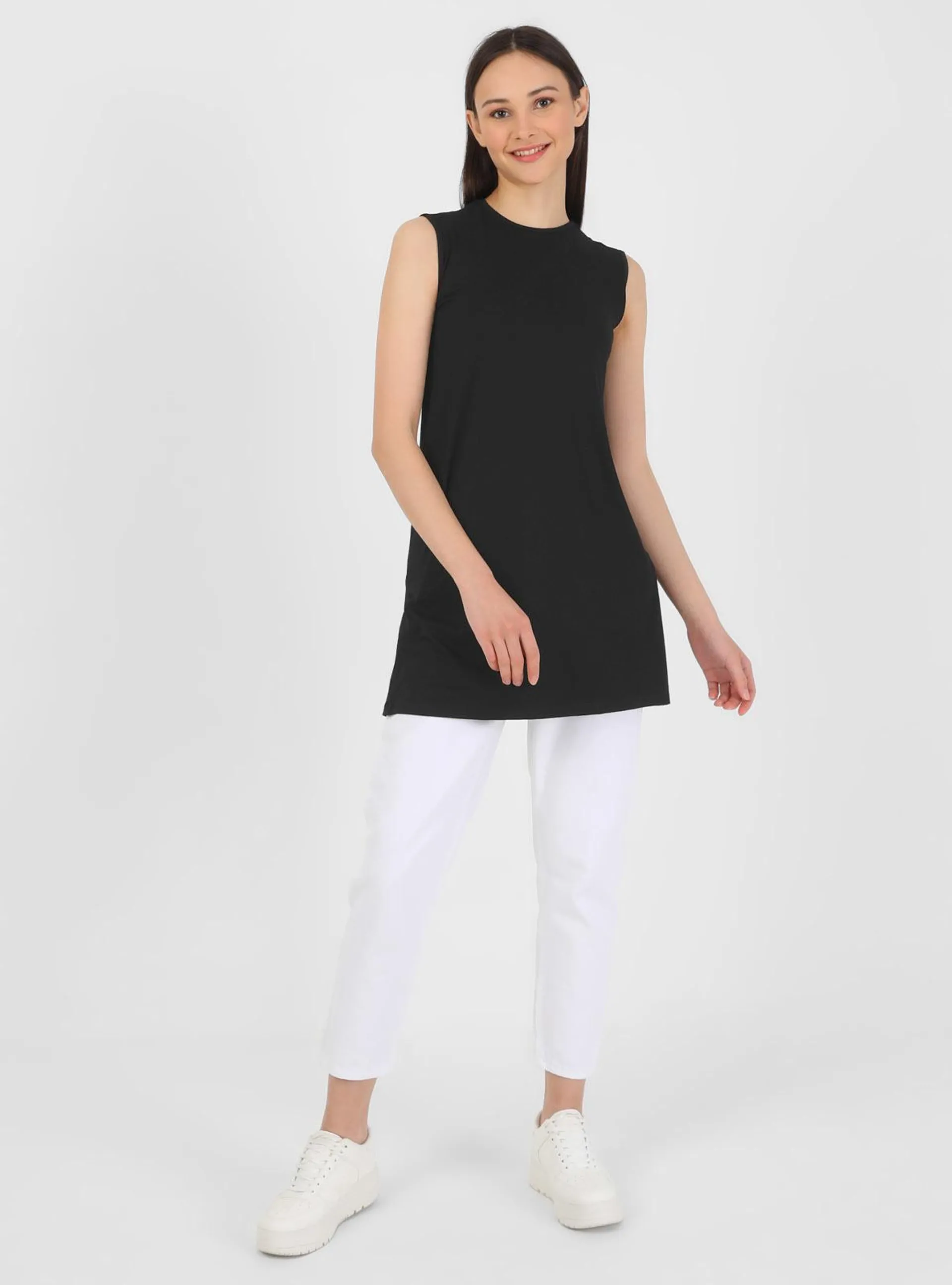 Viscose Sleeveless Tunic Black