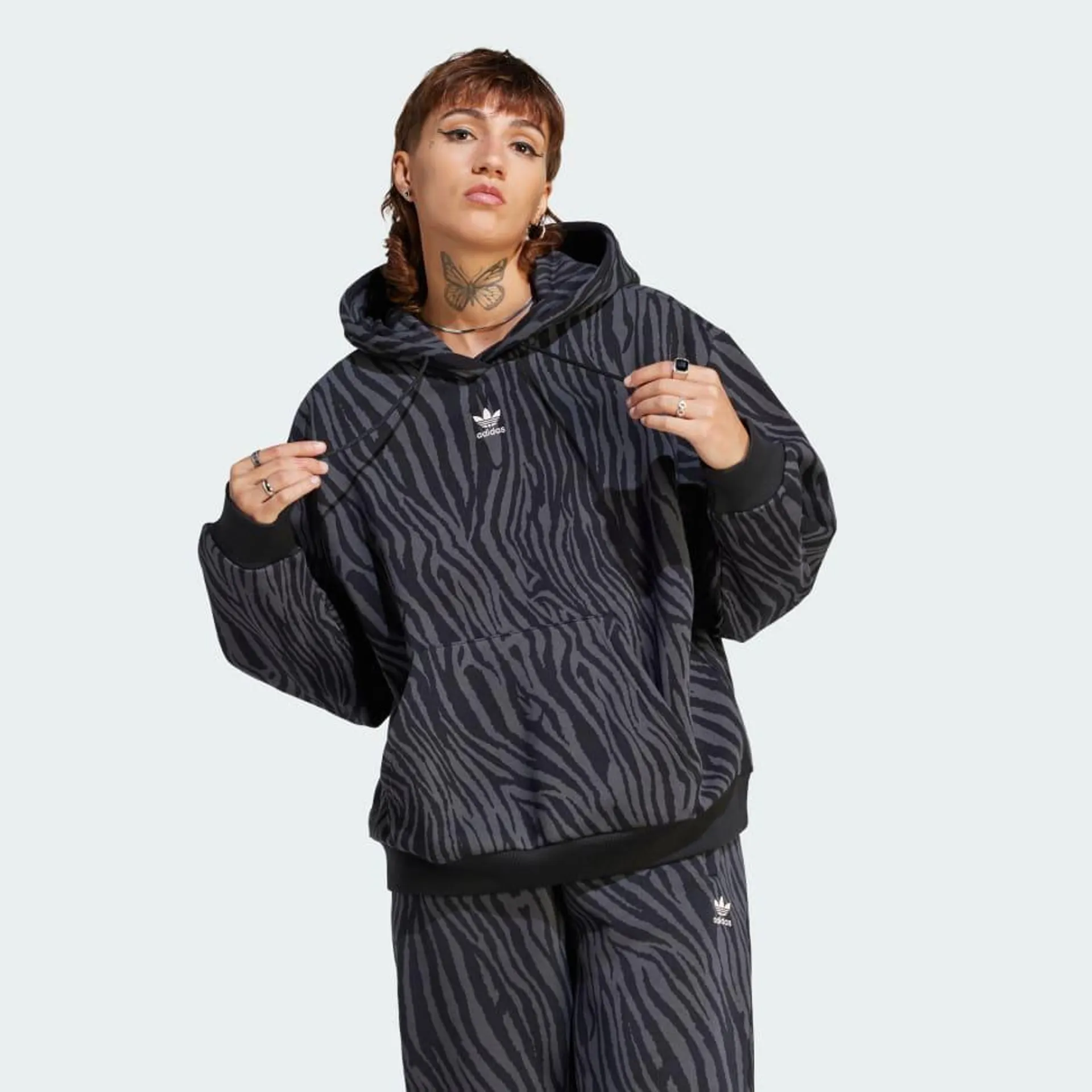 Allover Zebra Animal Print Essentials Hoodie