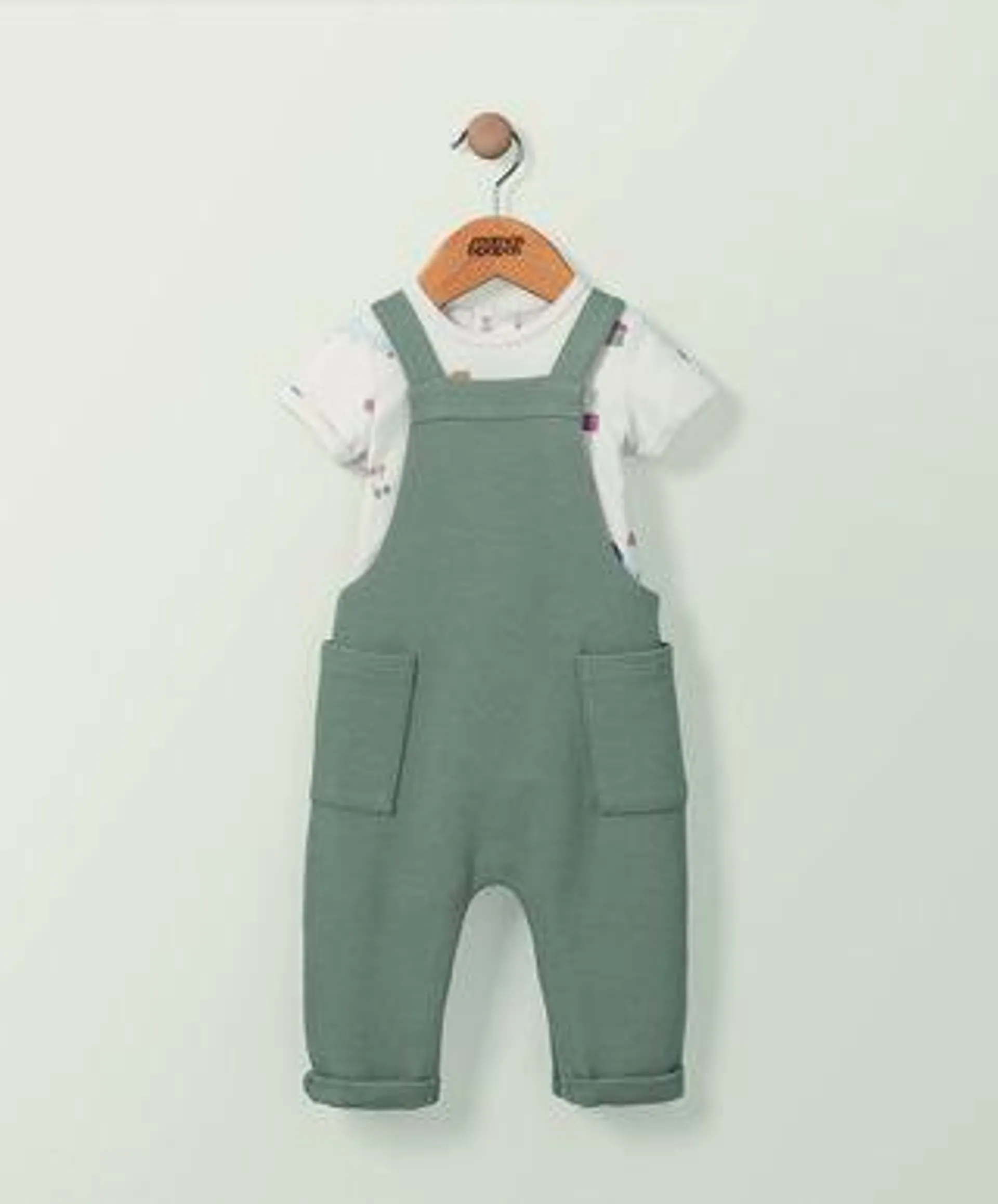 Transport Print Bodysuit & Dungaree Set