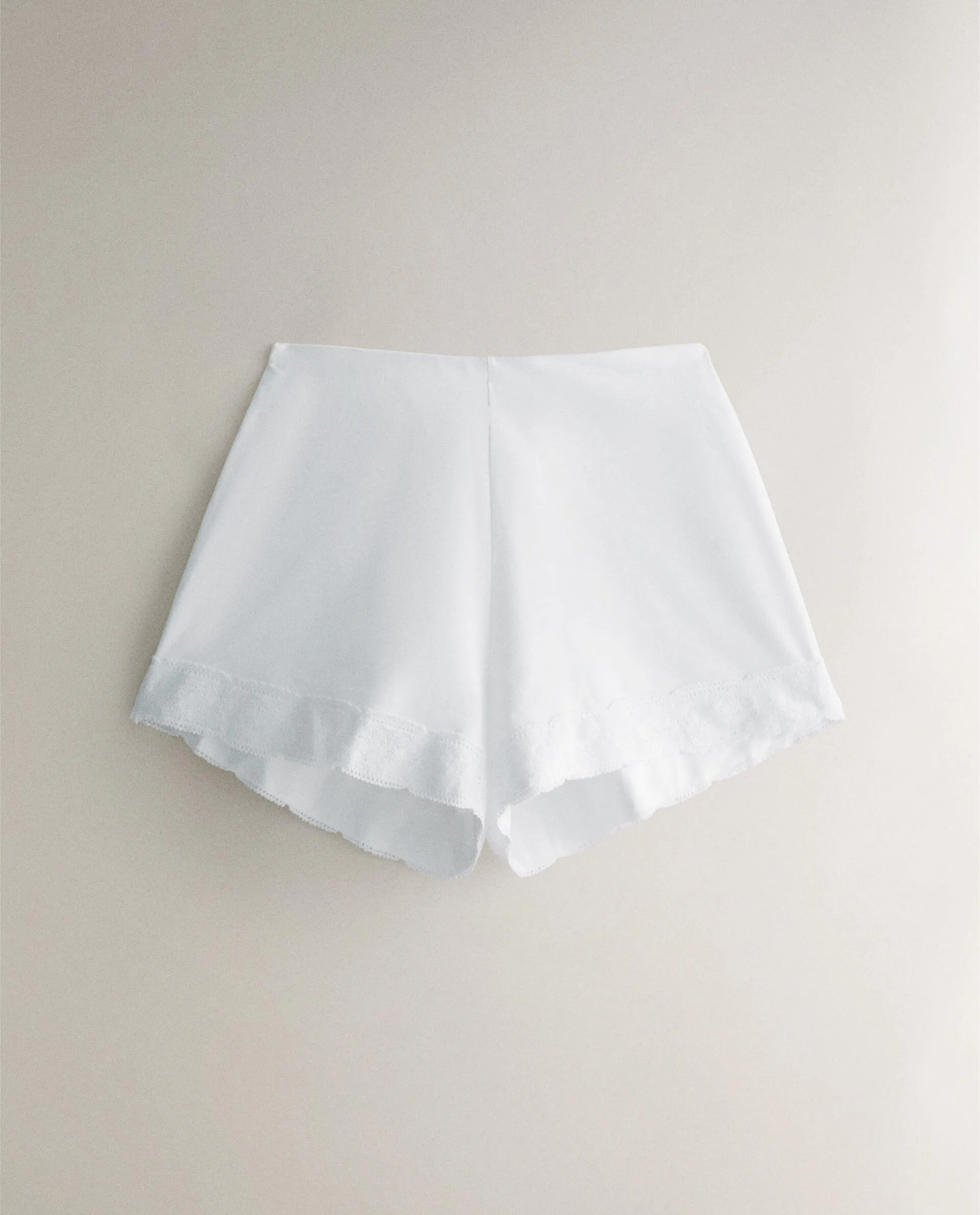 CROCHET COTTON JERSEY SHORTS