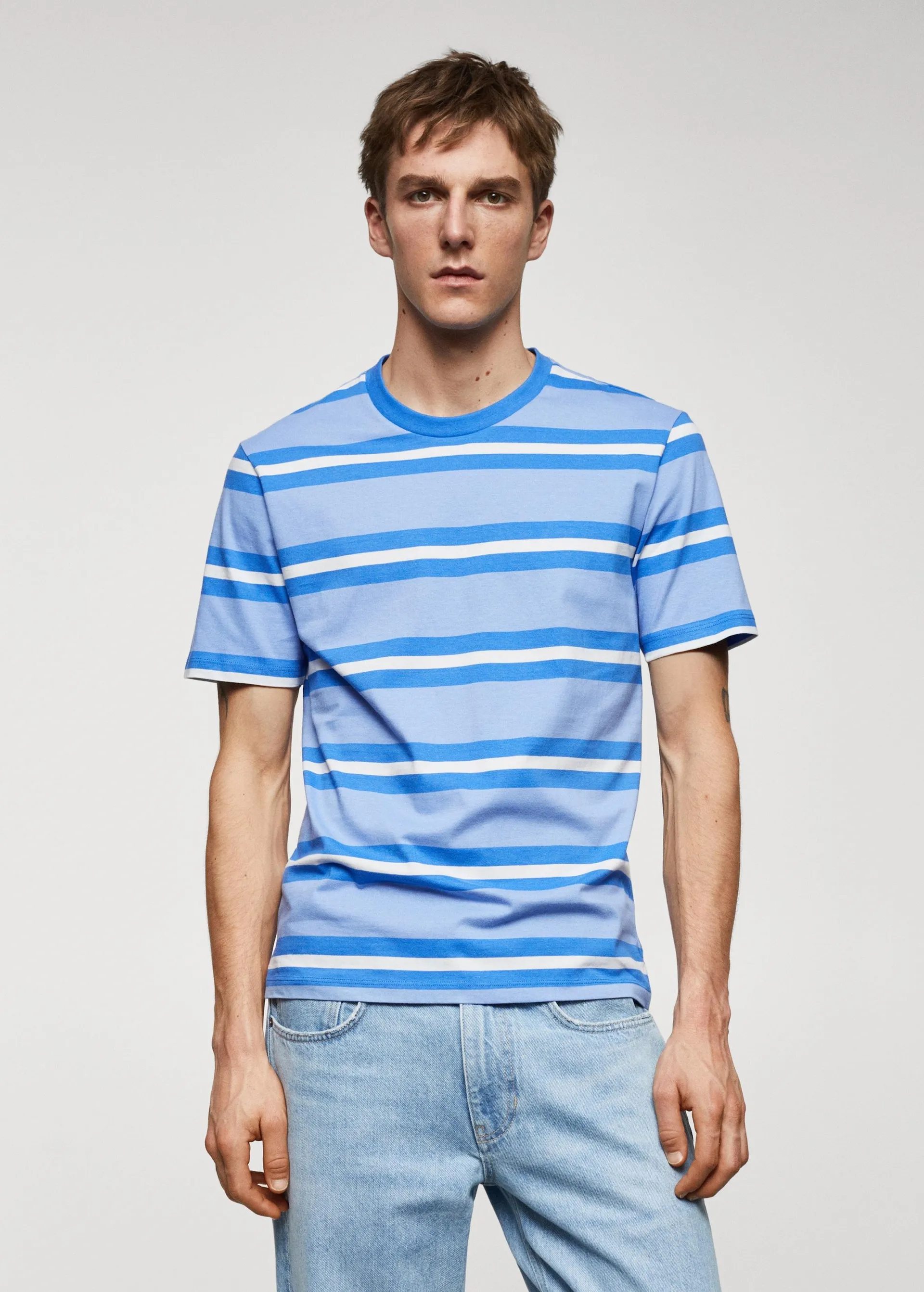 Striped 100% cotton t-shirt