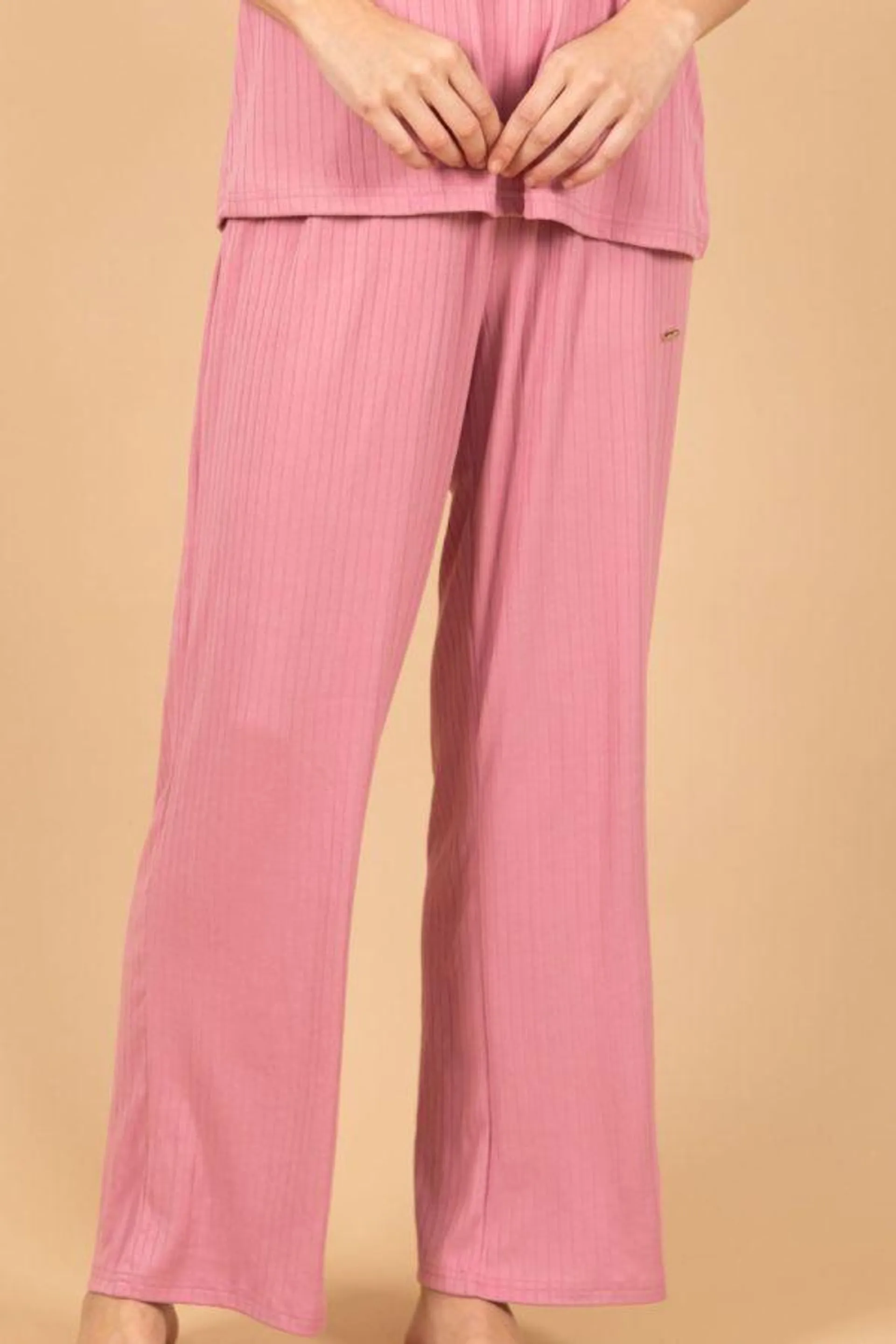 Ladies Pink Rib Mix & Match Lounge Pant