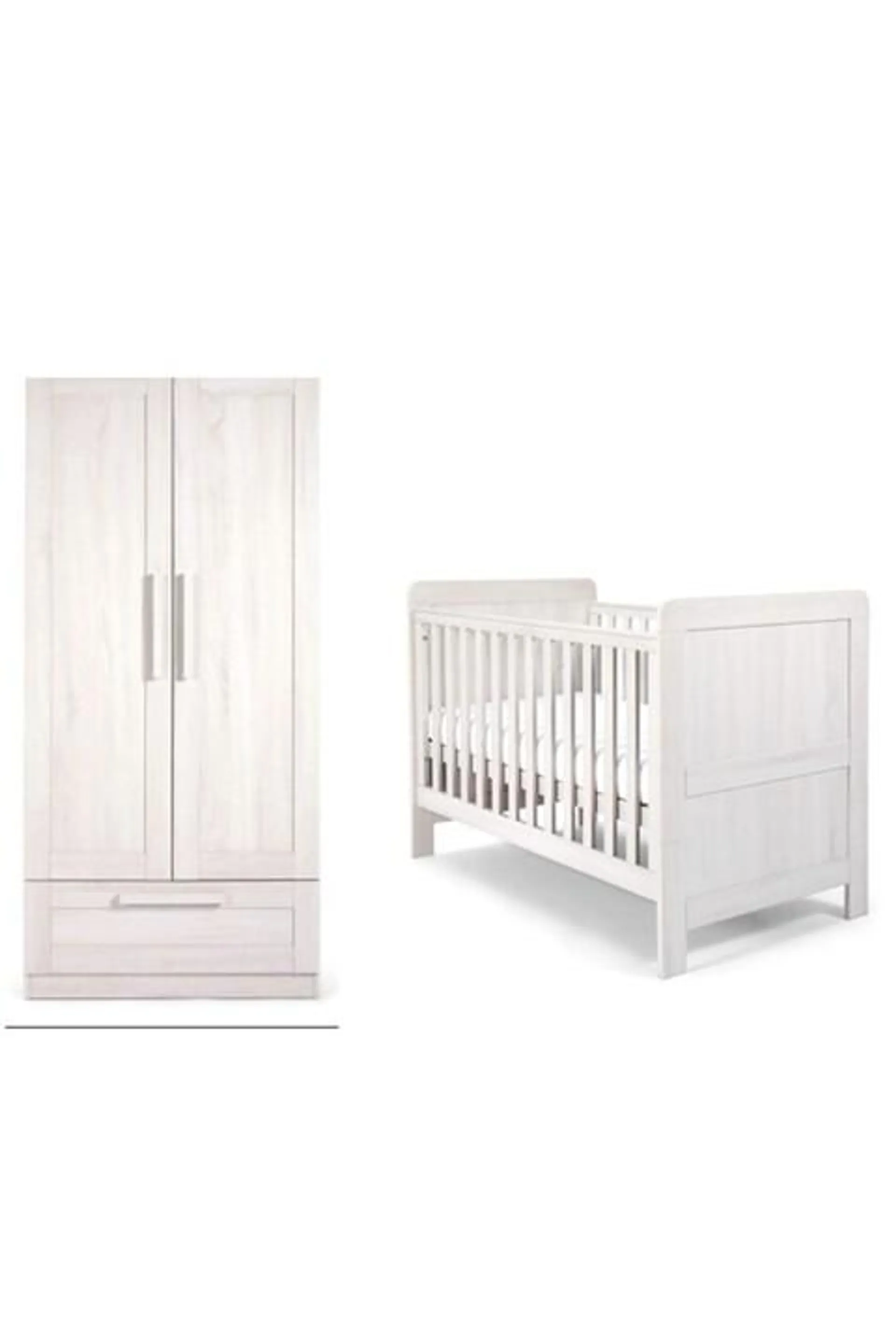 Atlas 2 Piece Cotbed Set with Wardrobe- White