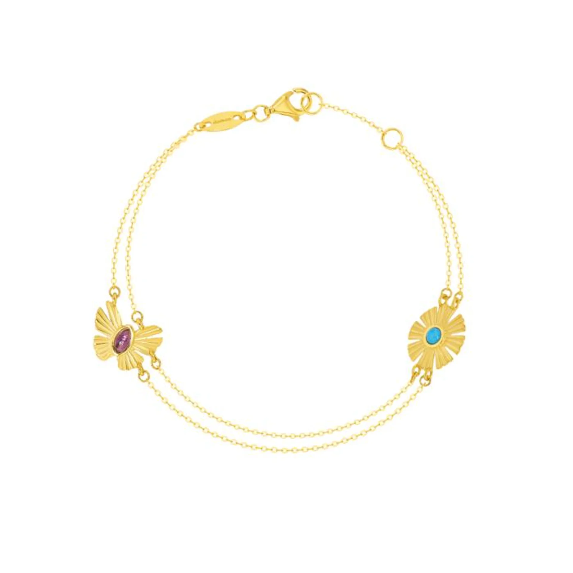 Farfasha Sunkiss Arfaj Daisy With Butterfly Tiered Anklet