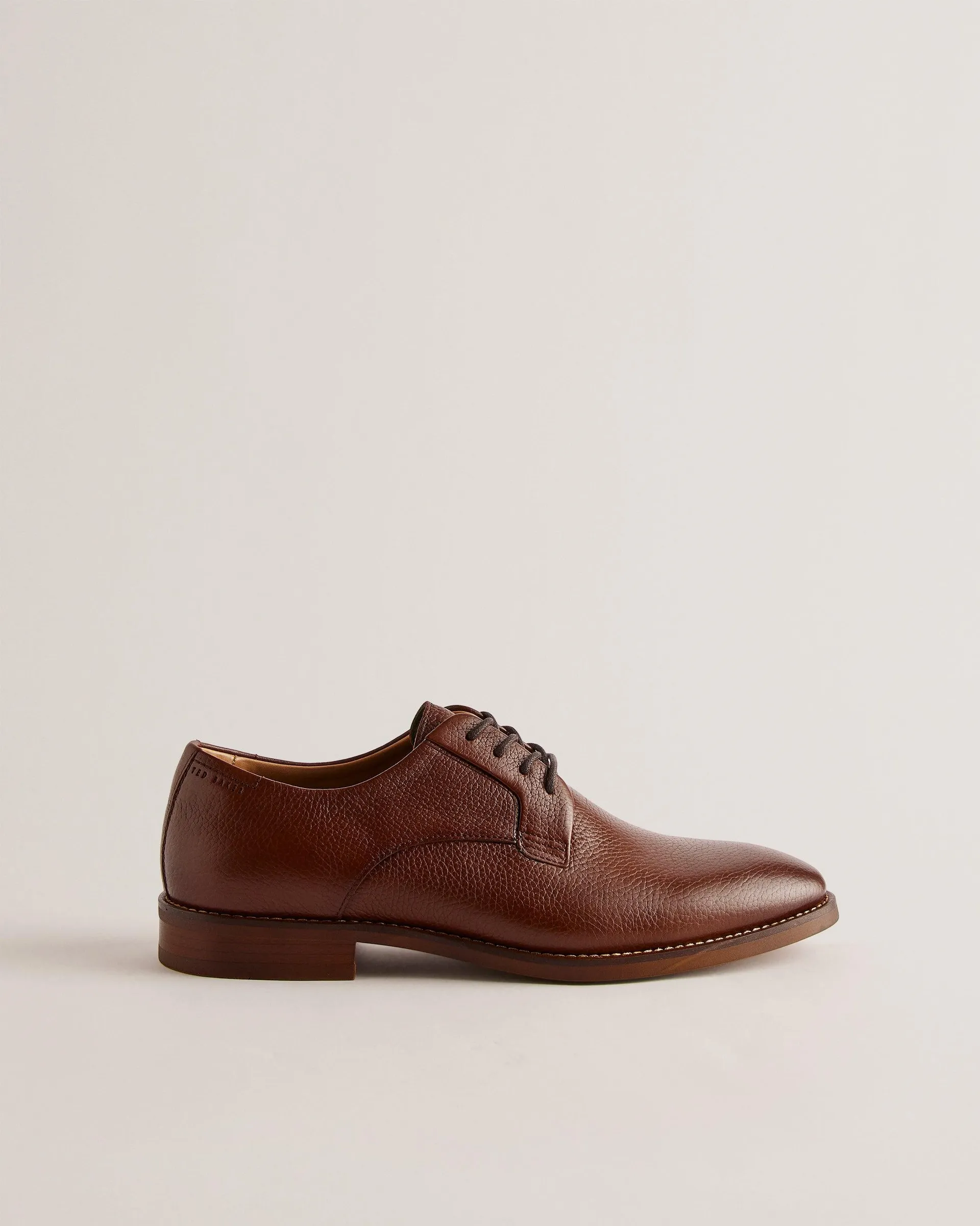 Rregent Textured Leather Derby Shoes Brown