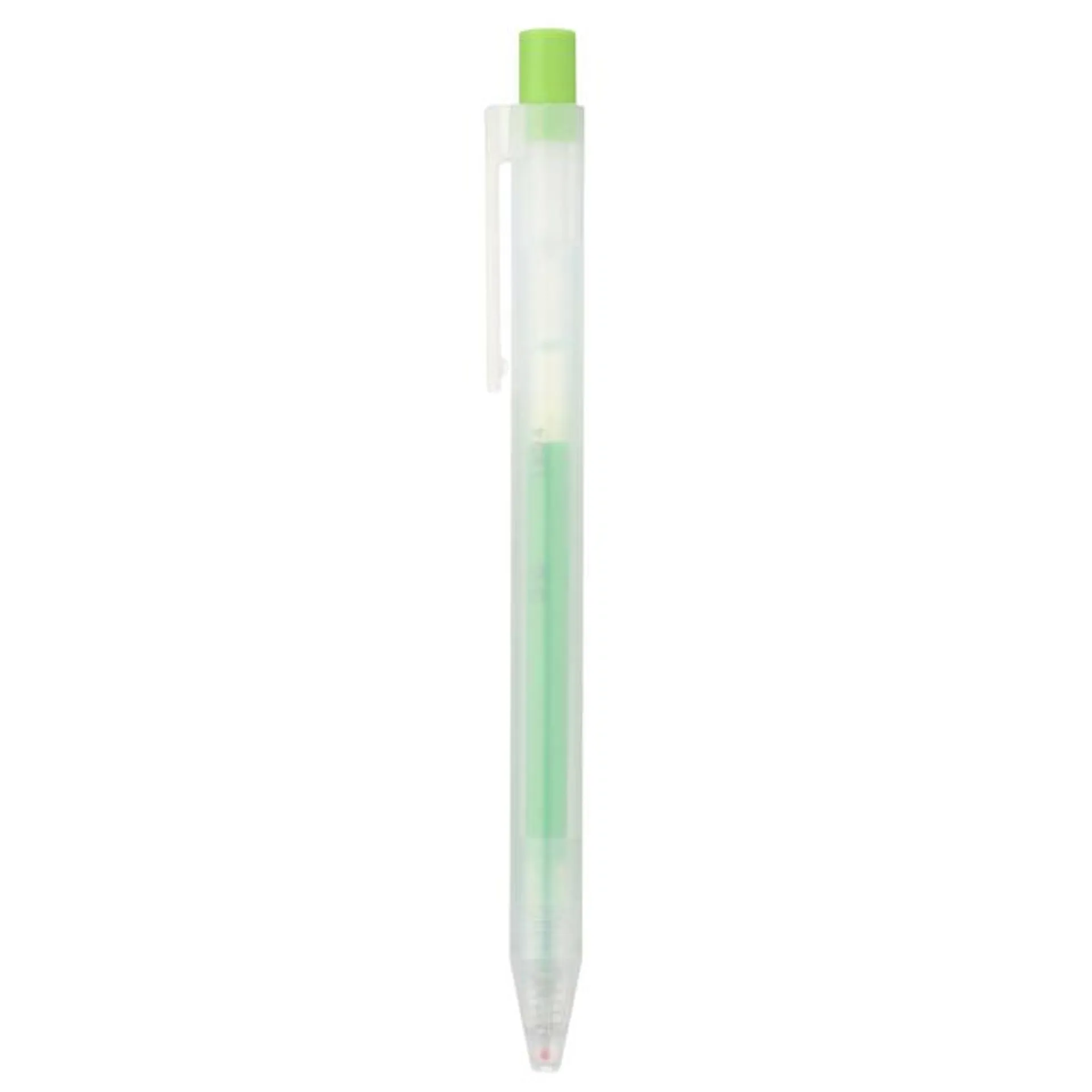 Gel Ink Knock Type Ballpoint Pen, 0.5 mm, Yellowish Green