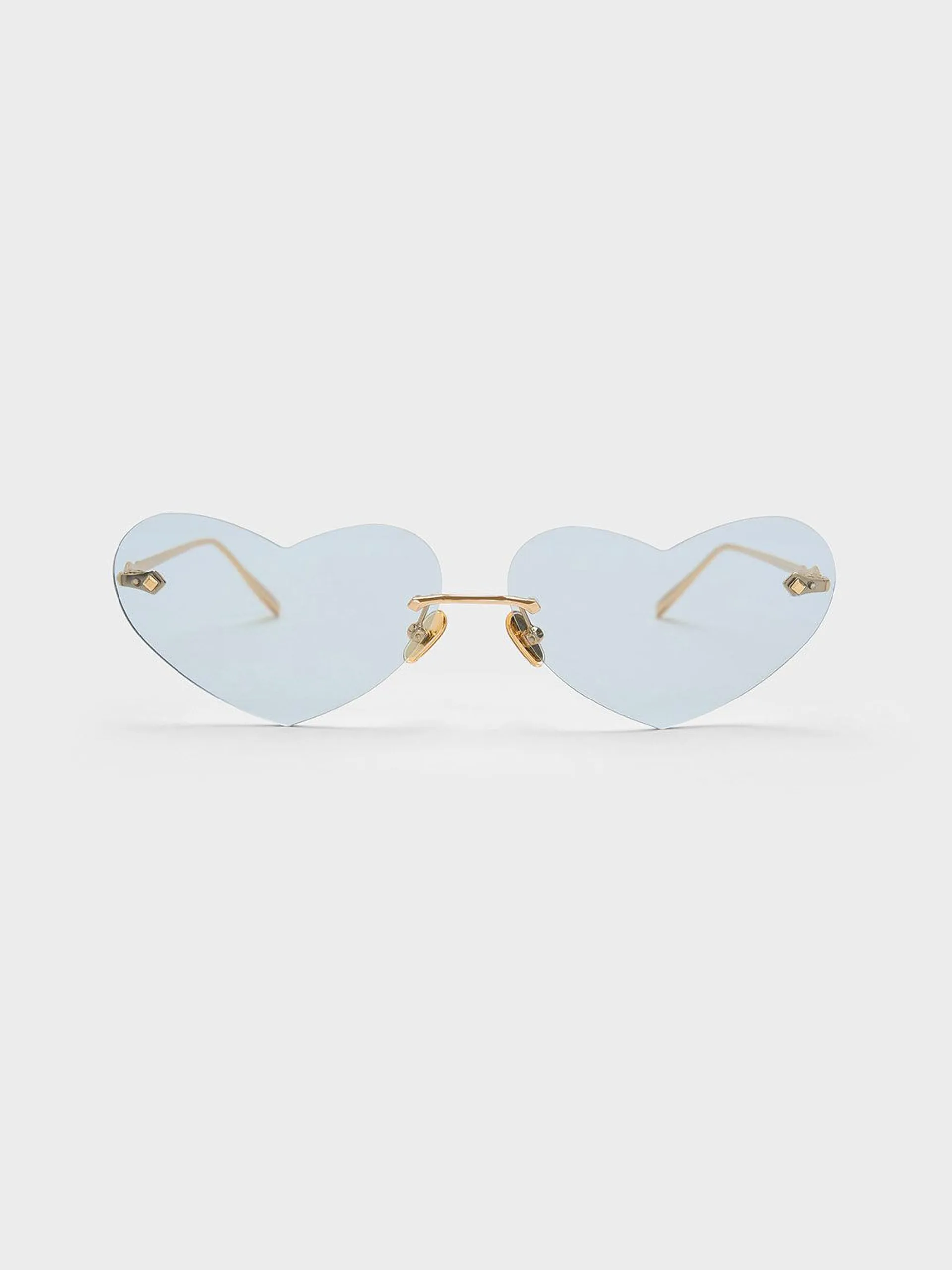 Heart-Shaped Cat-Eye Sunglasses - Blue