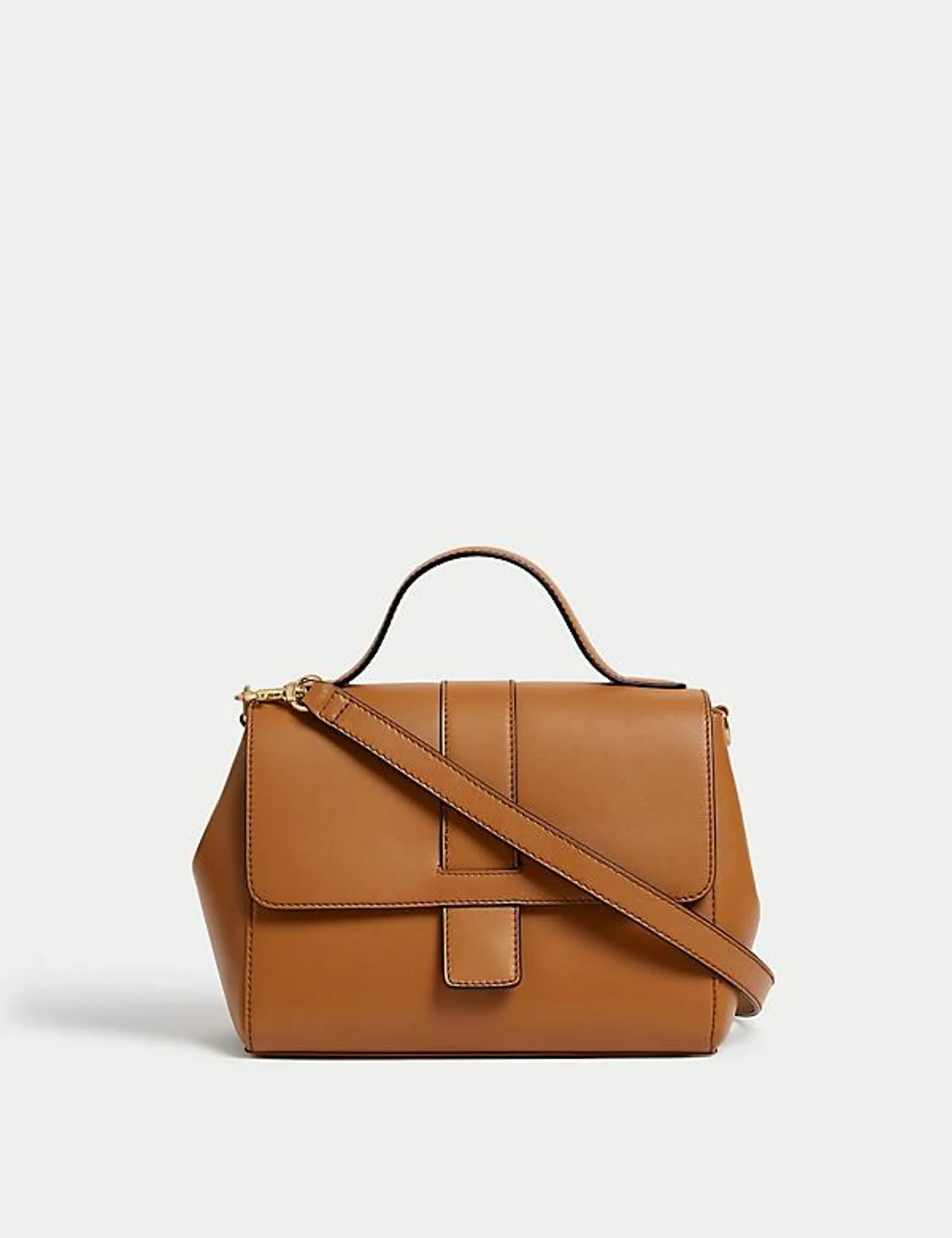 Leather Top Handle Cross Body Bag