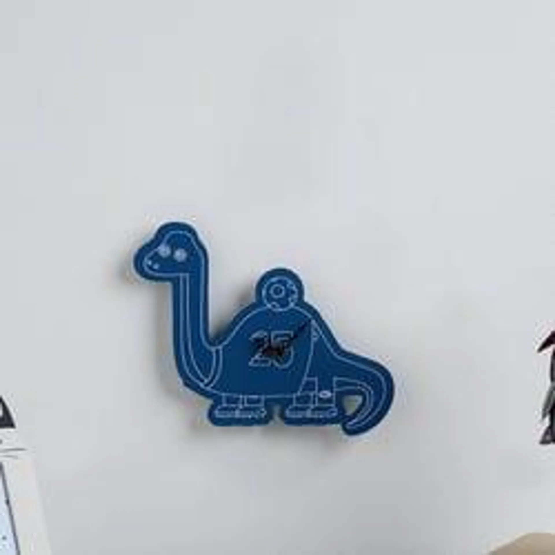 dino wall clock 25x4x20.5cm blue