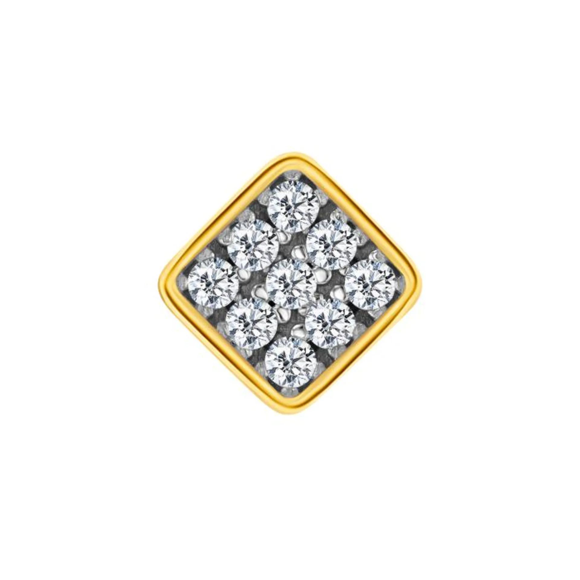 Giulia Rhombus Lab Grown Diamond Stud Earrings in 18K Yellow Gold