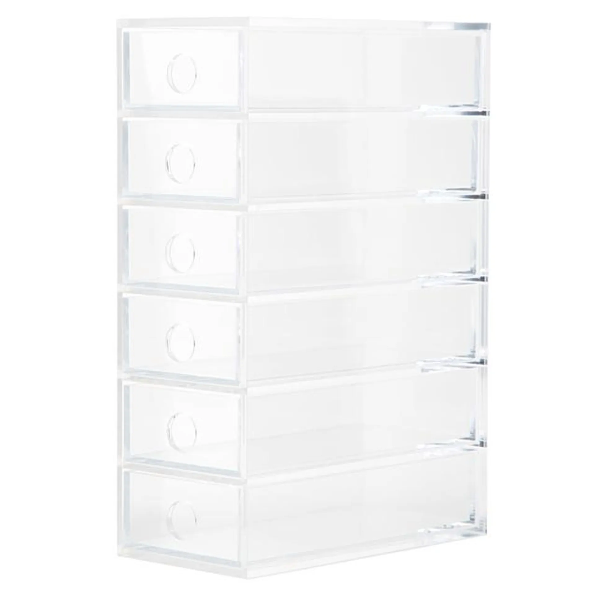 Acrylic 6 Unit Drawer Stand, W 8.7 x D 17 x H 25.2 cm